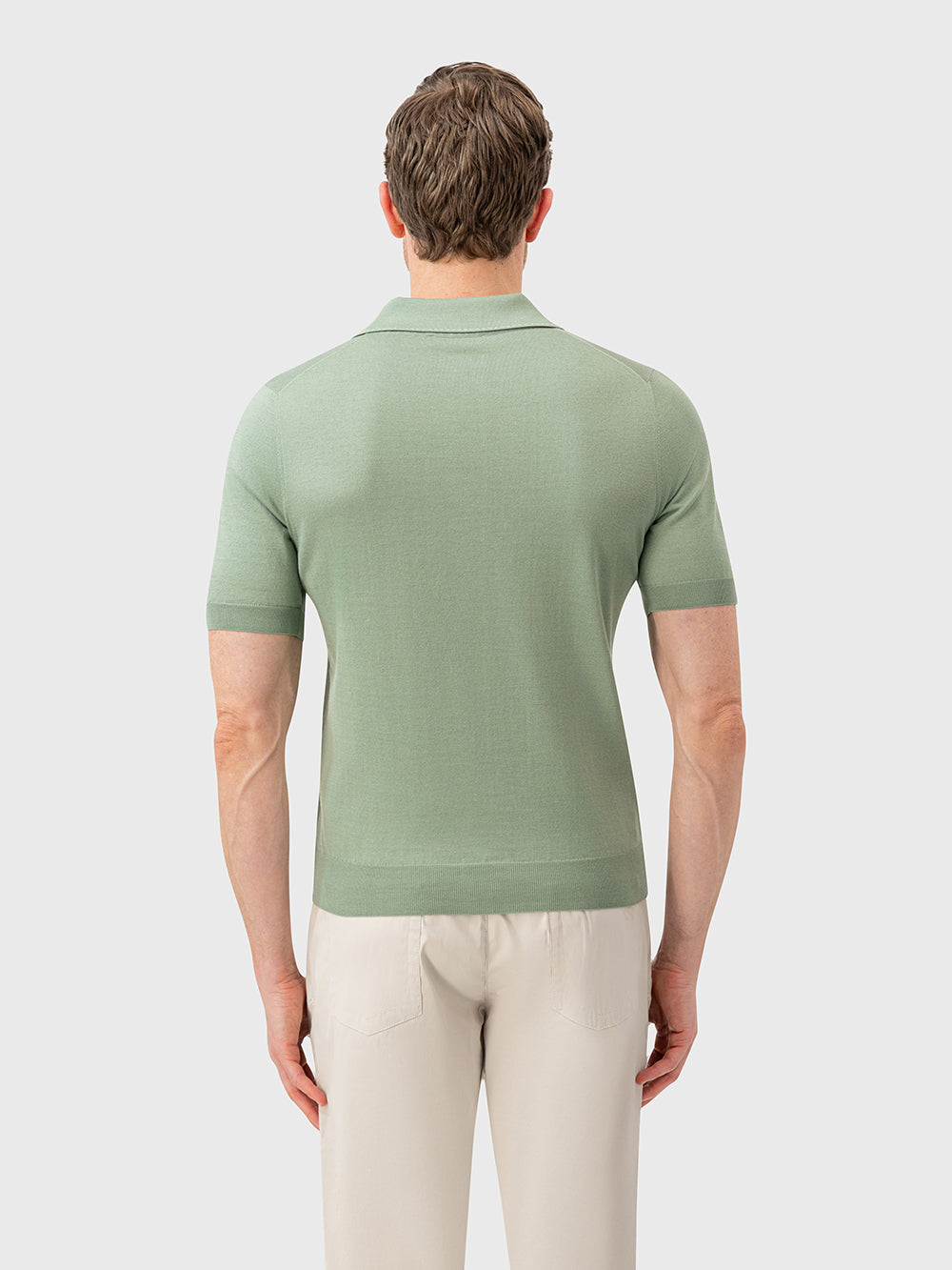 Cotton & Silk Polo with Crocodile Details