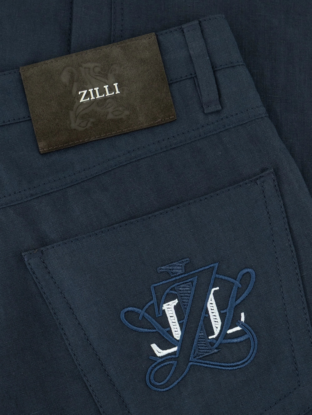 بنطال ضيق من الكتان - أزرق فاتح