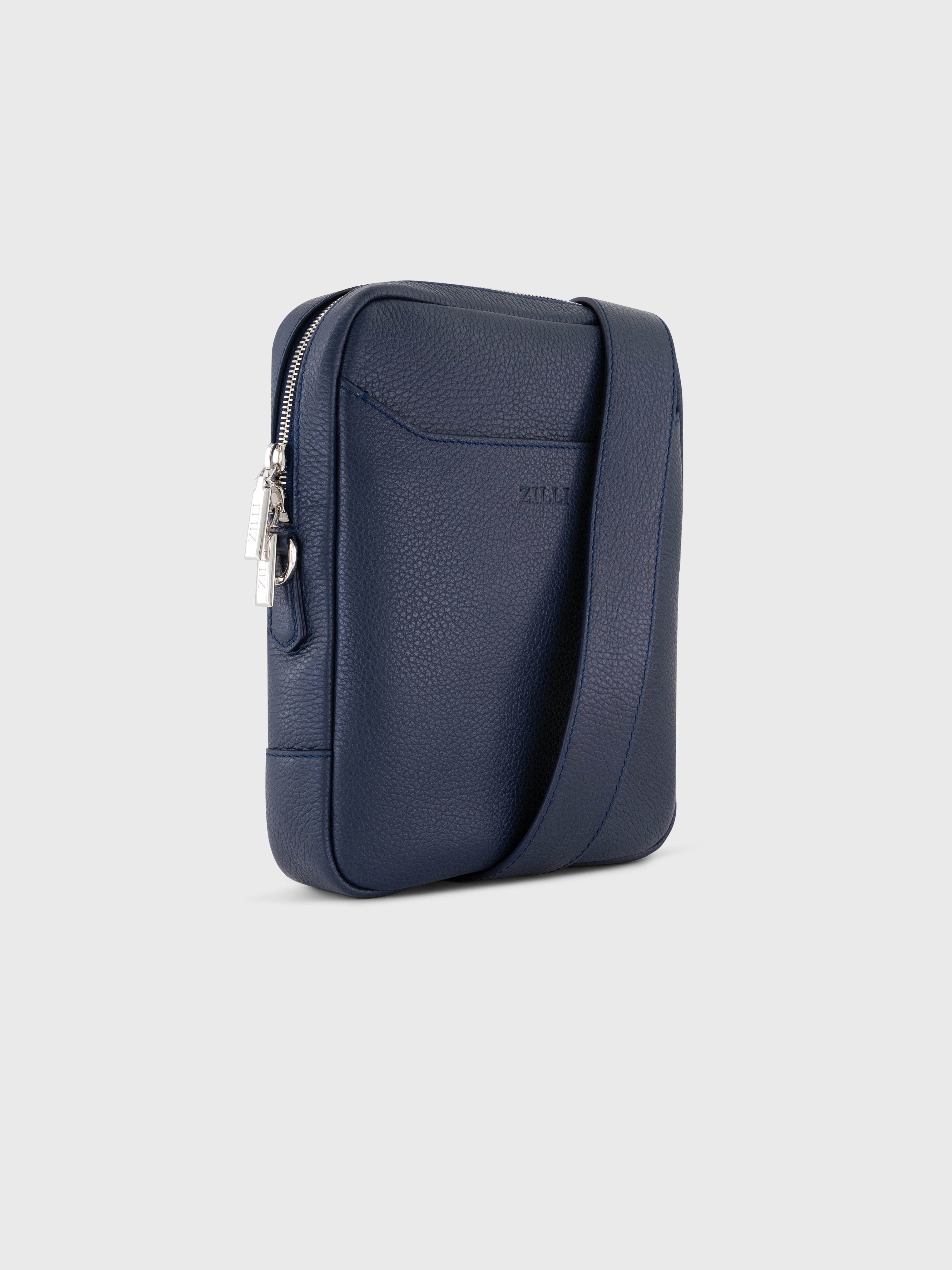 小牛皮信使包 - 深蓝色