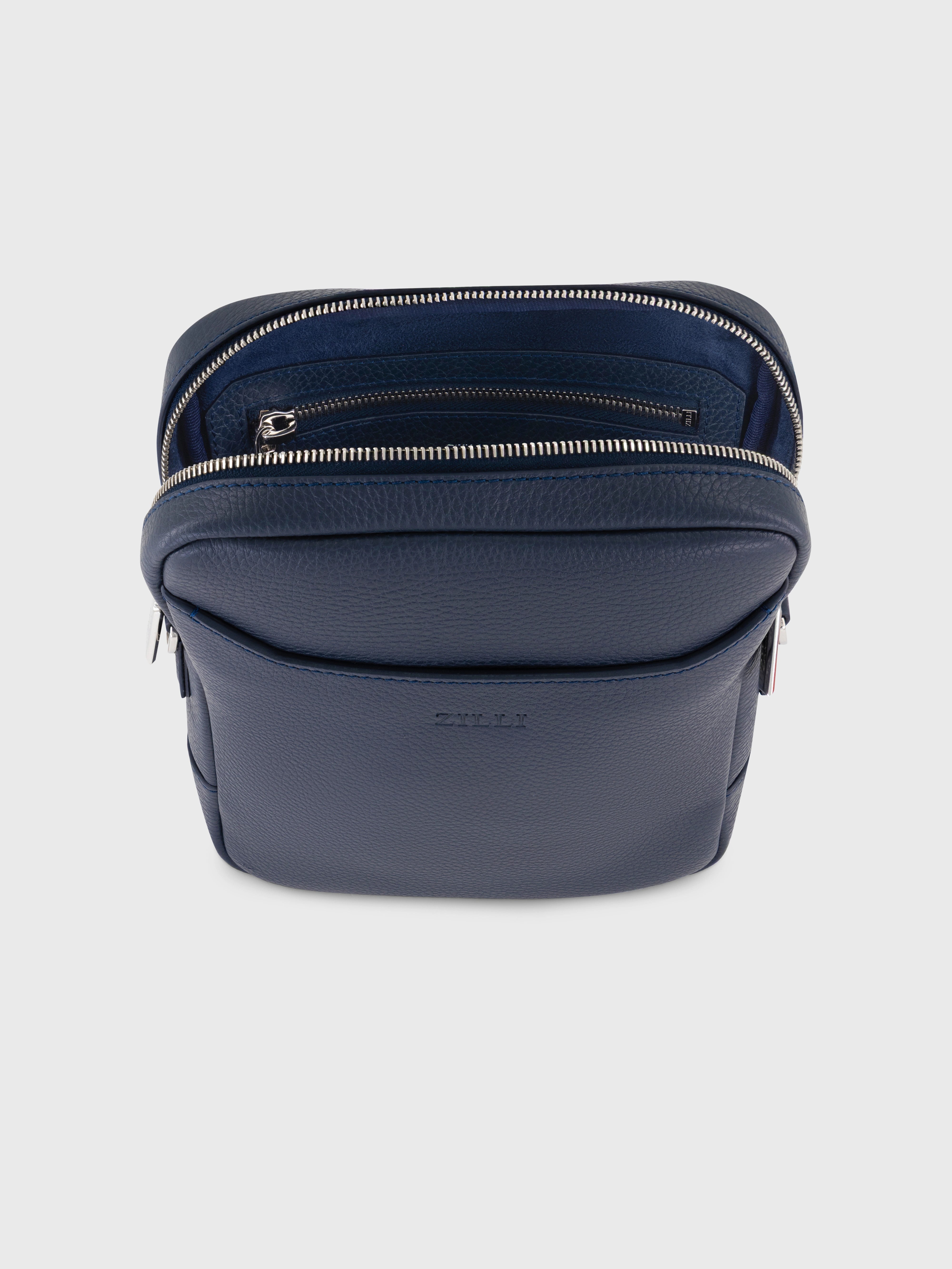 小牛皮信使包 - 深蓝色