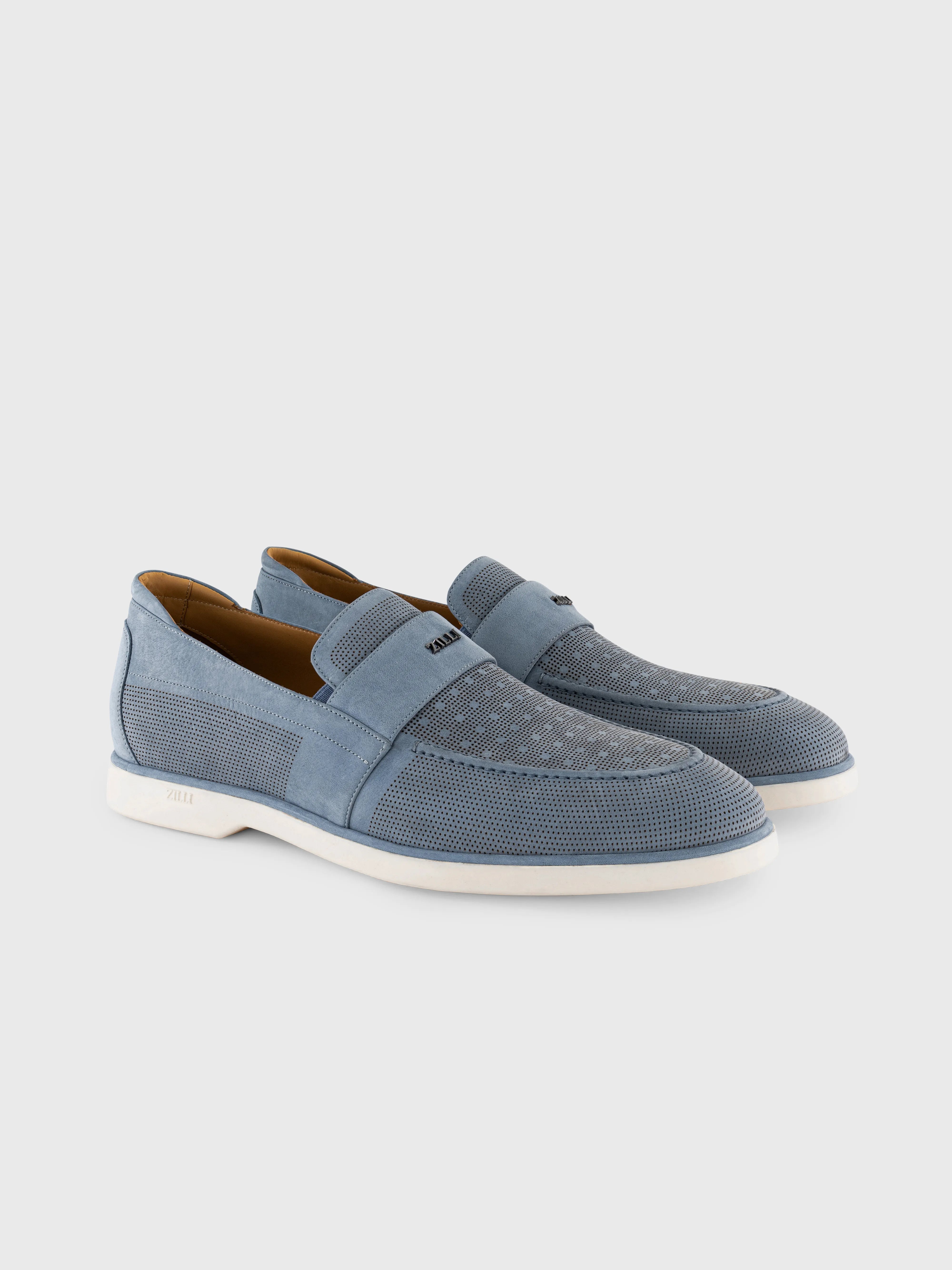 Grained Nubuck Slip-On Loafers