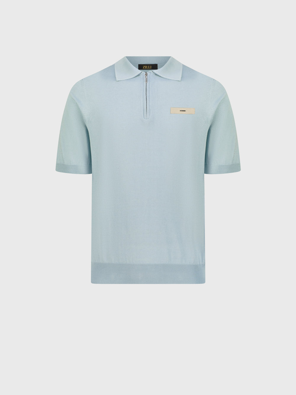Cotton & Silk Polo with Crocodile Details