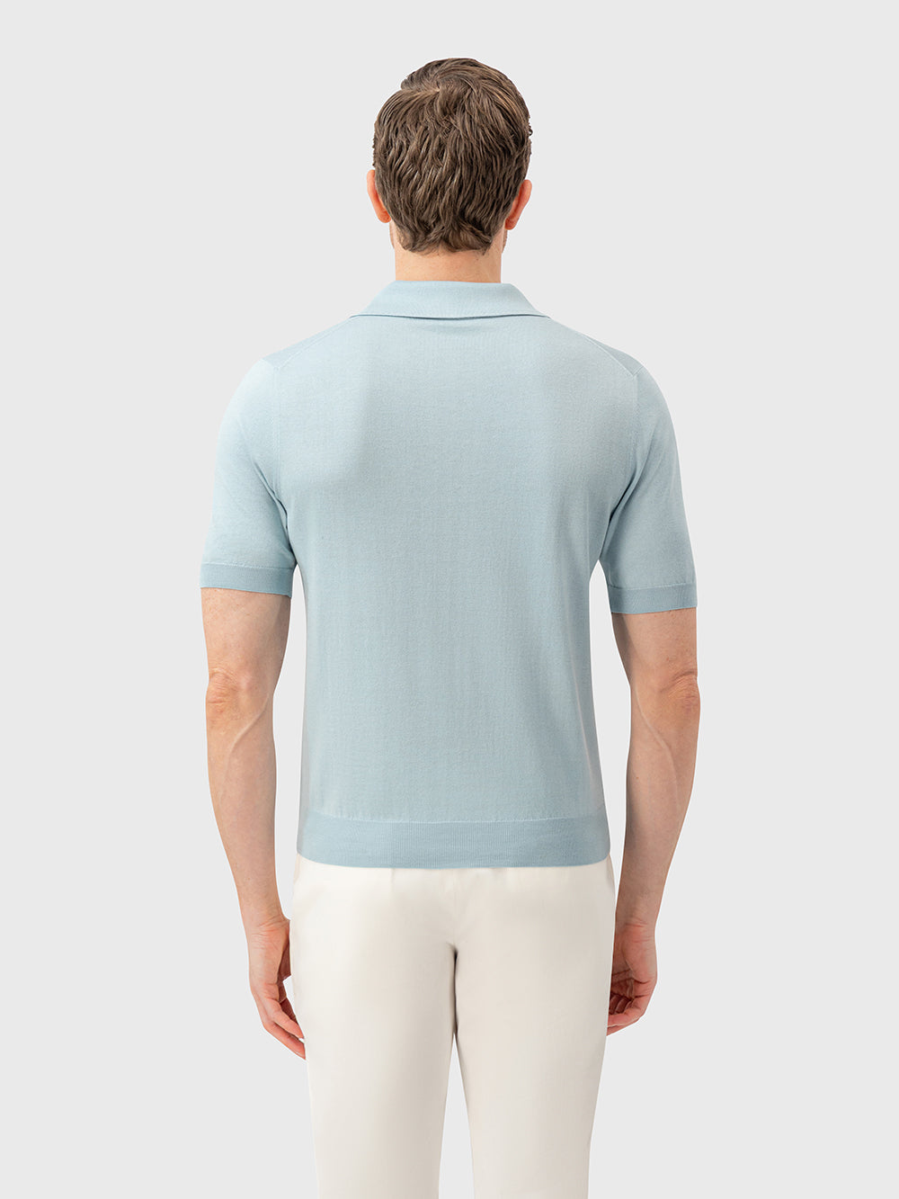 Cotton & Silk Polo with Crocodile Details