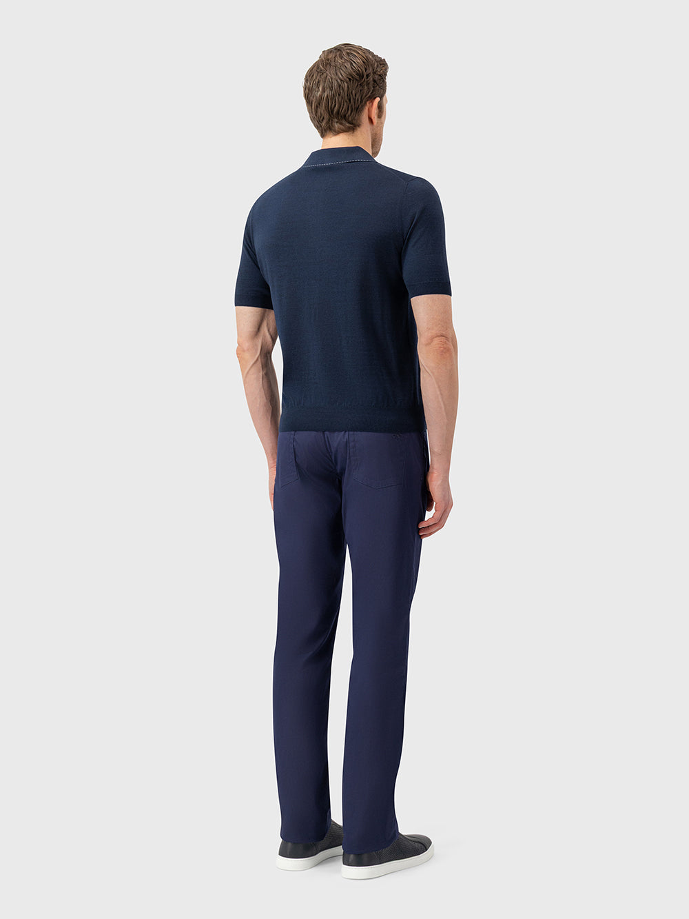 Cotton & Silk Polo with Crocodile Details