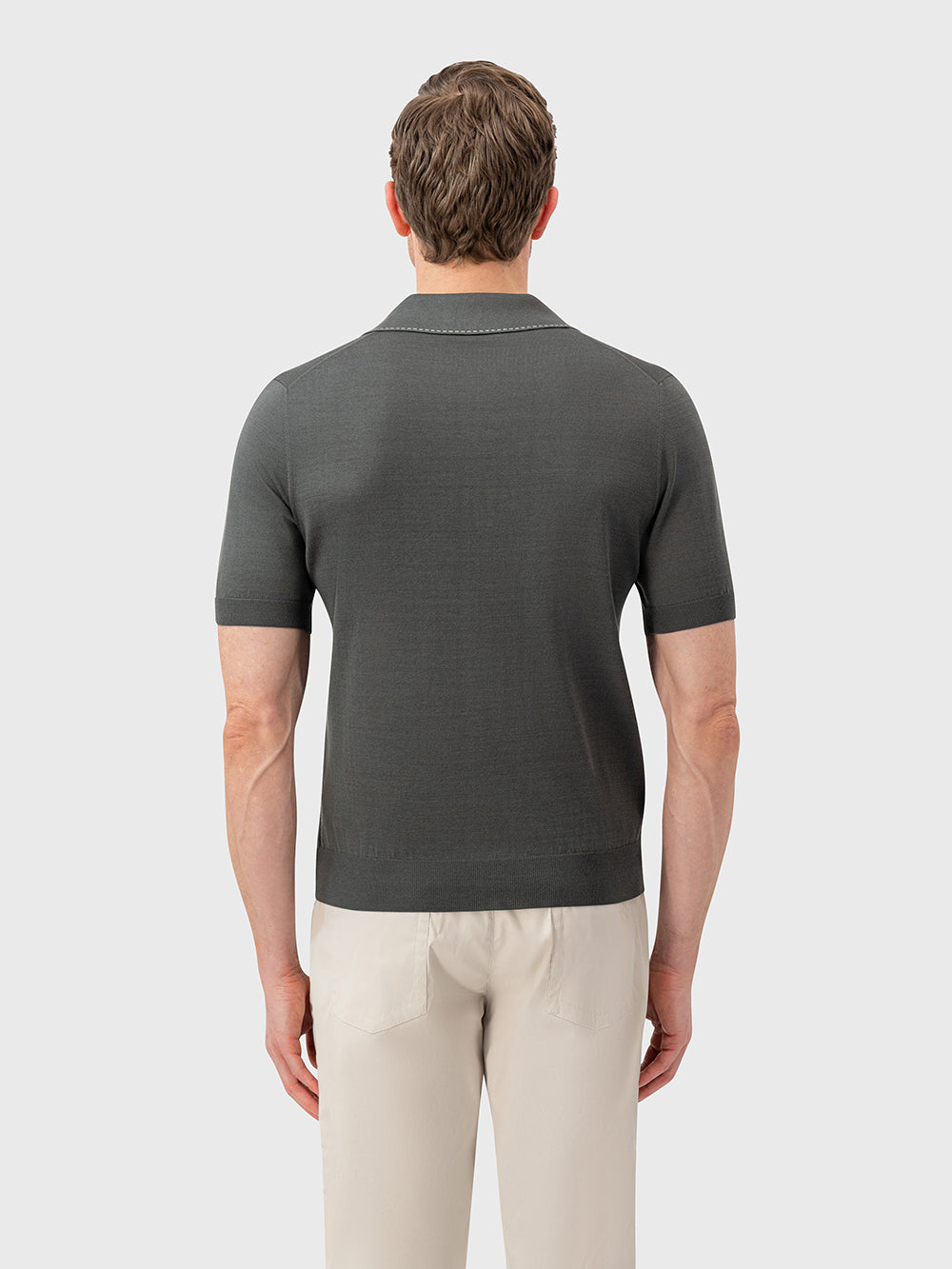 Cotton & Silk Polo with Crocodile Details