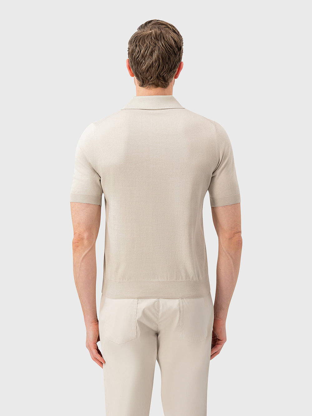 Cotton & Silk Polo with Crocodile Details