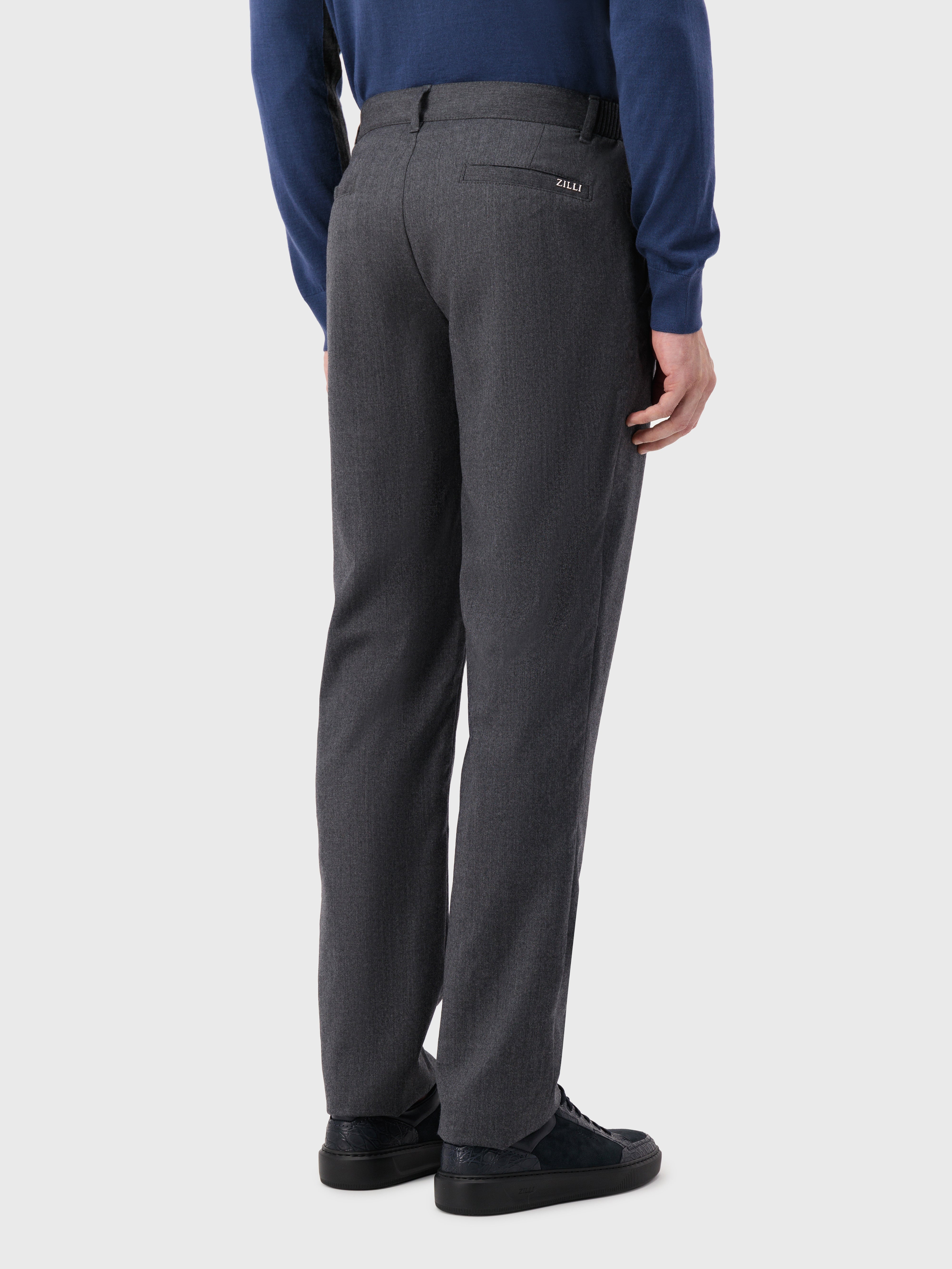 Шерстяные брюки светло-серого цвета