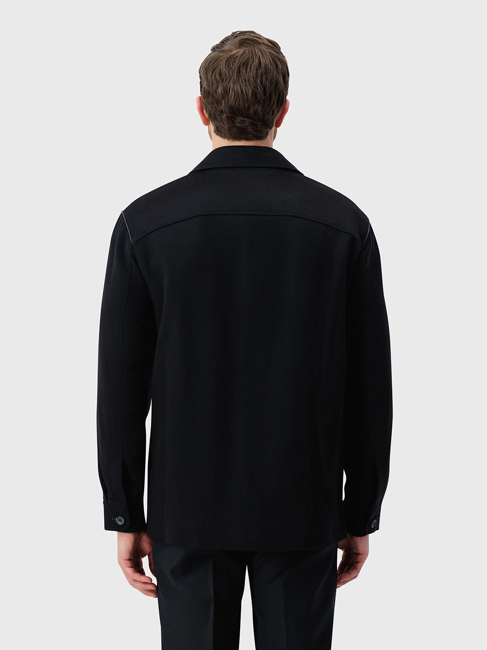 Buttoned Jacket with Dual-Tone Branded Buttons – Blue Navy