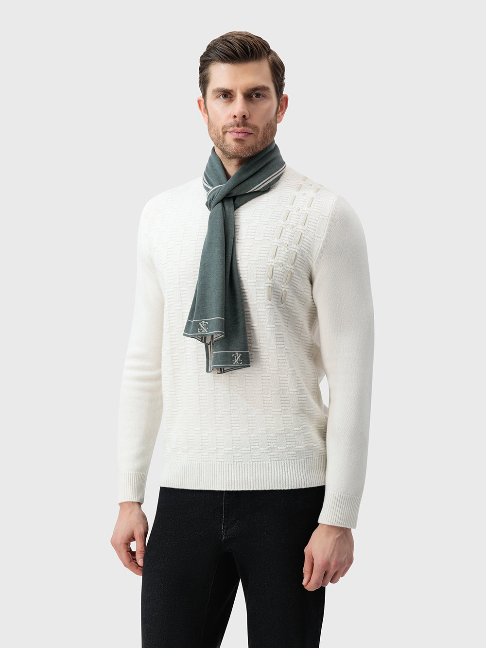 70% Wool 30% Silk Scarf - Winter Eucaliptum