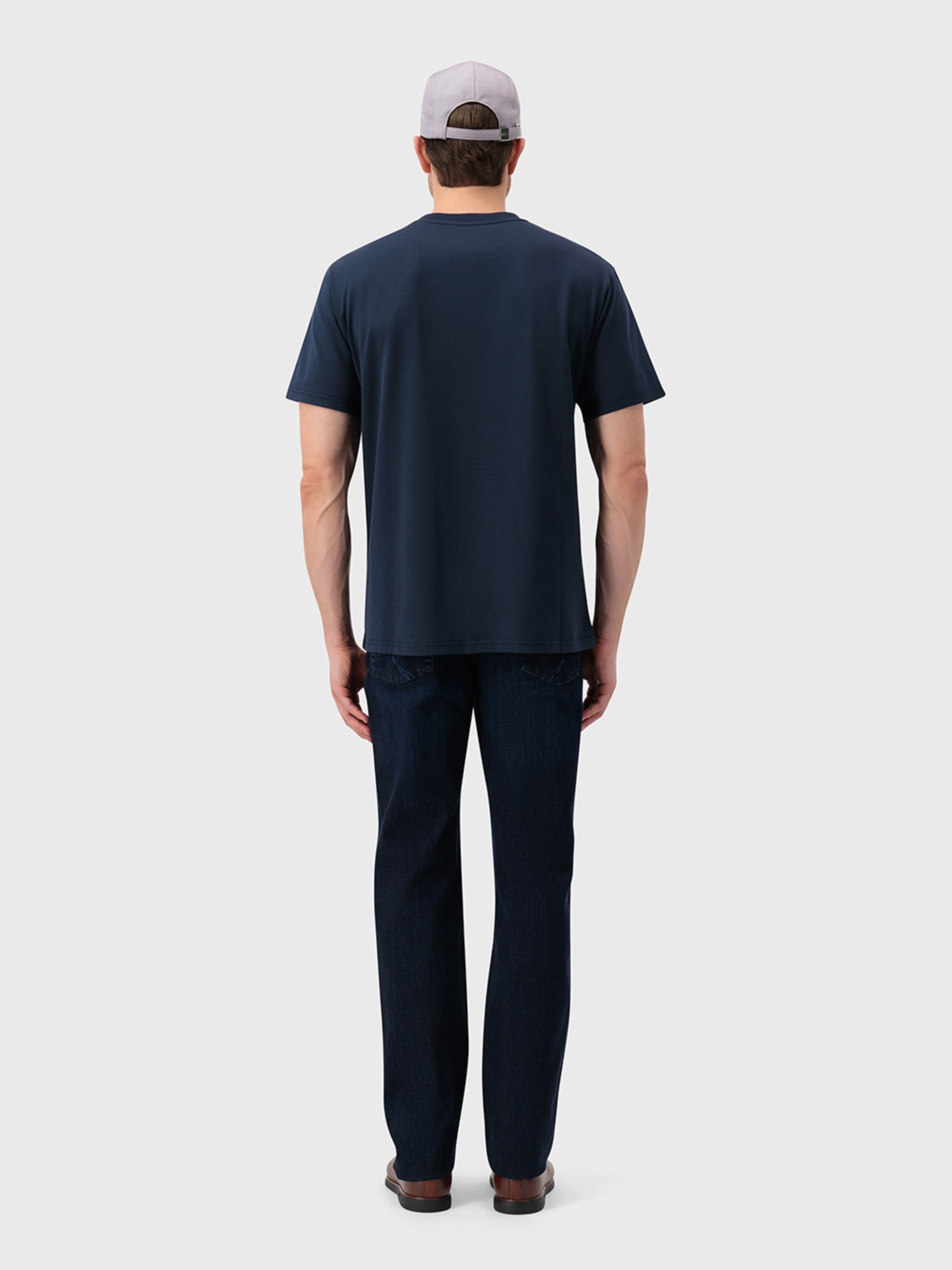"ZILLI Crest" Embroidery T-Shirt - Dark Navy