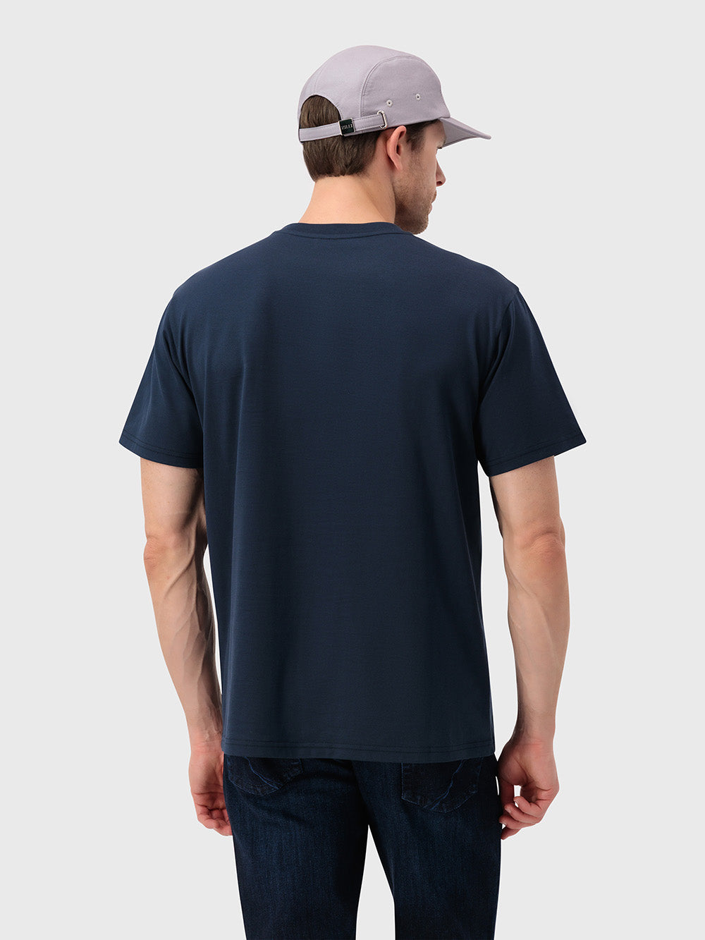 "ZILLI Crest" Embroidery T-Shirt - Dark Navy