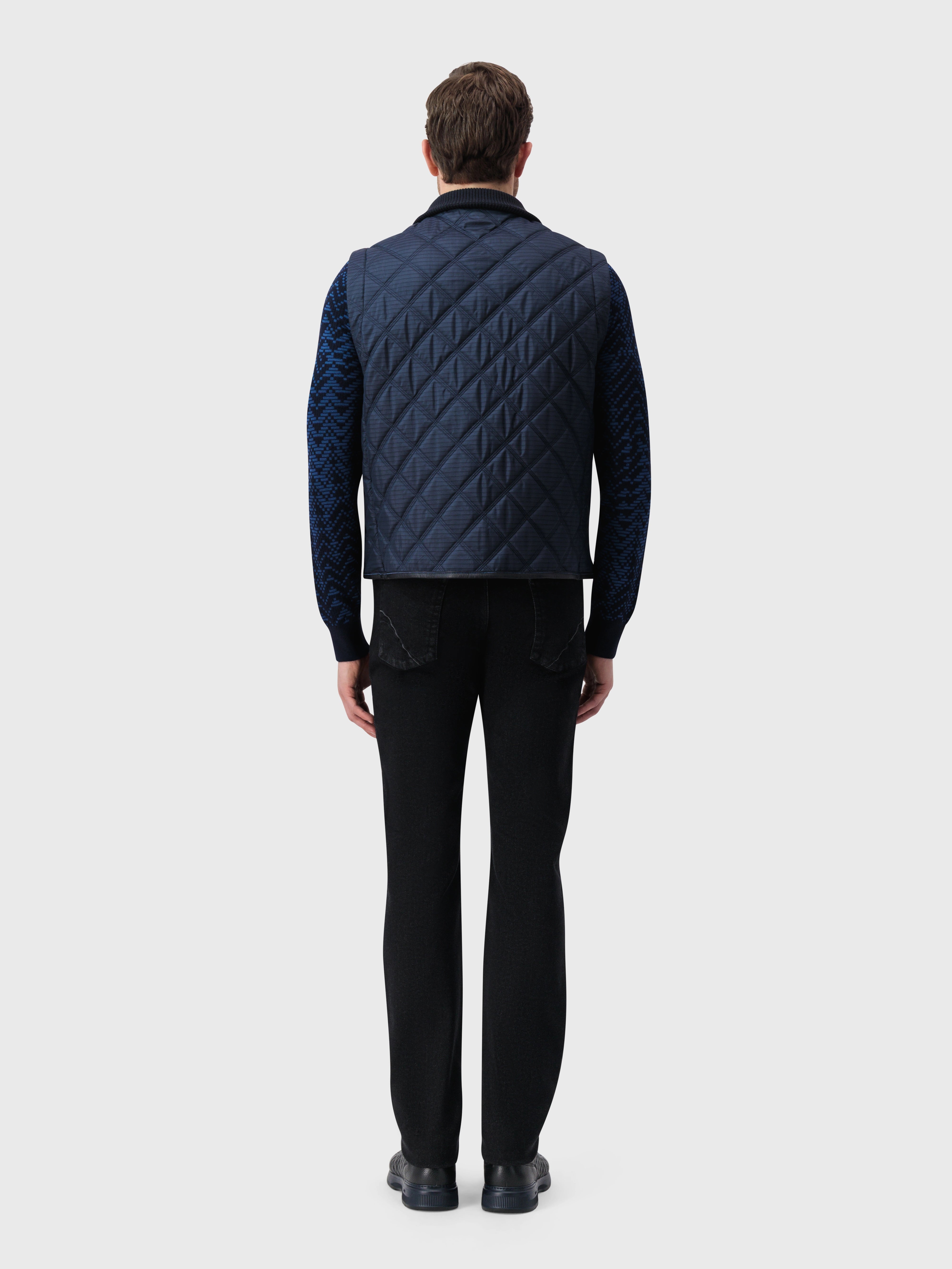 Diamond Patterned Gilet - Dark Navy