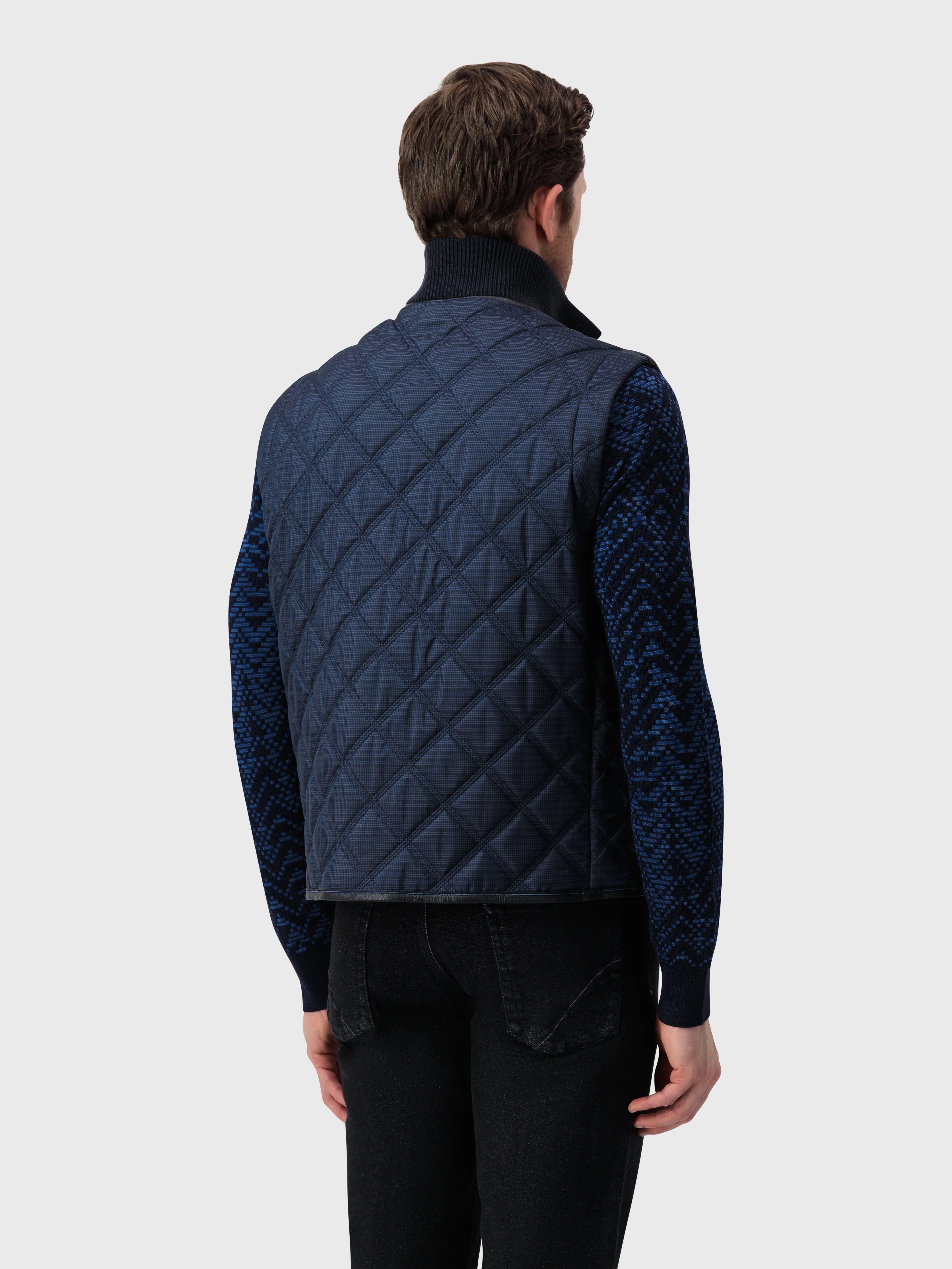Diamond Patterned Gilet - Dark Navy