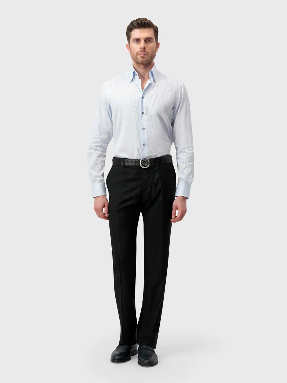 Striped Formal Shirt - Oxford Blue