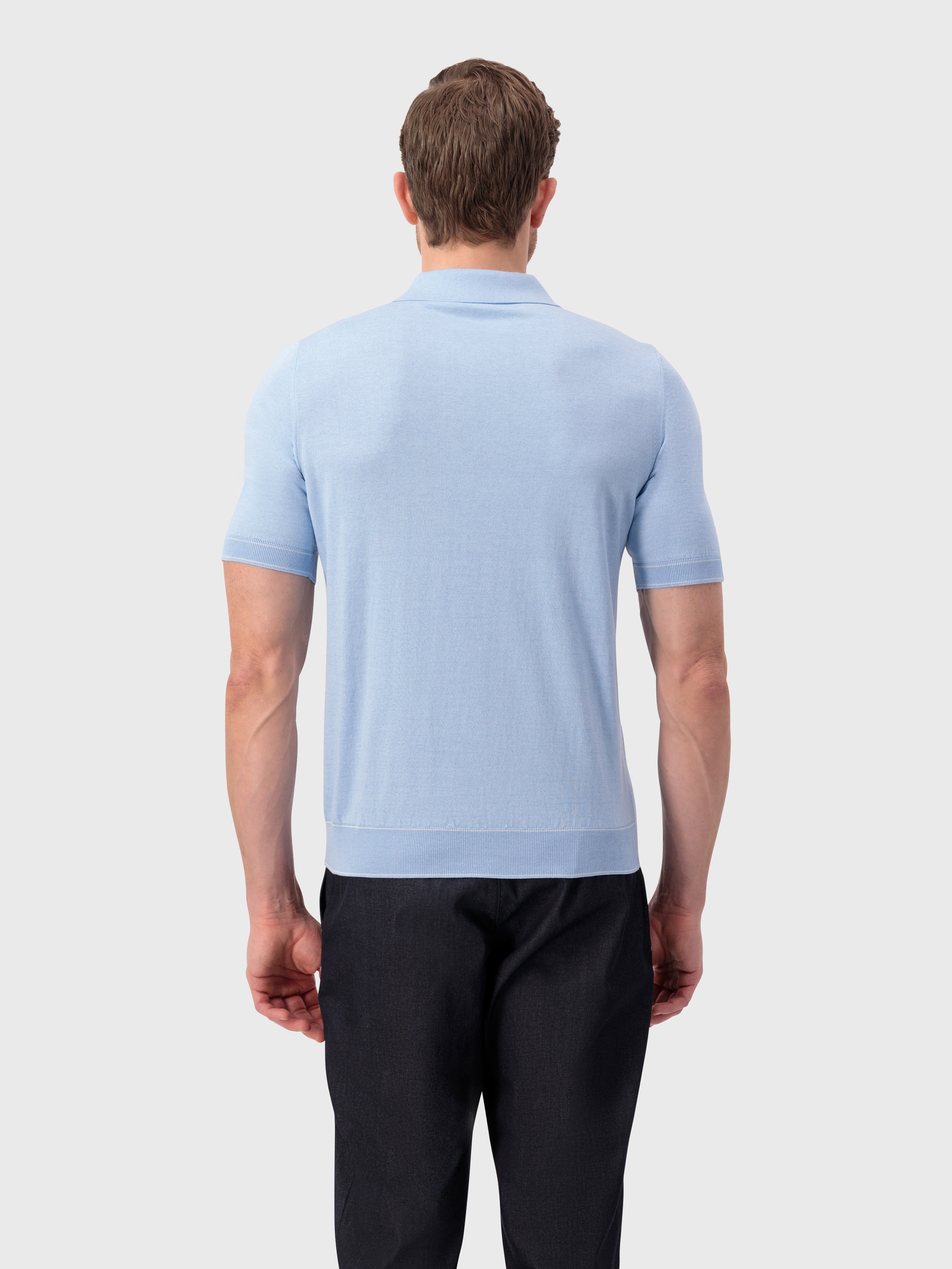 Трикотажное поло из шелка и хлопка "Shaded Argyle" - Оксфордский синий