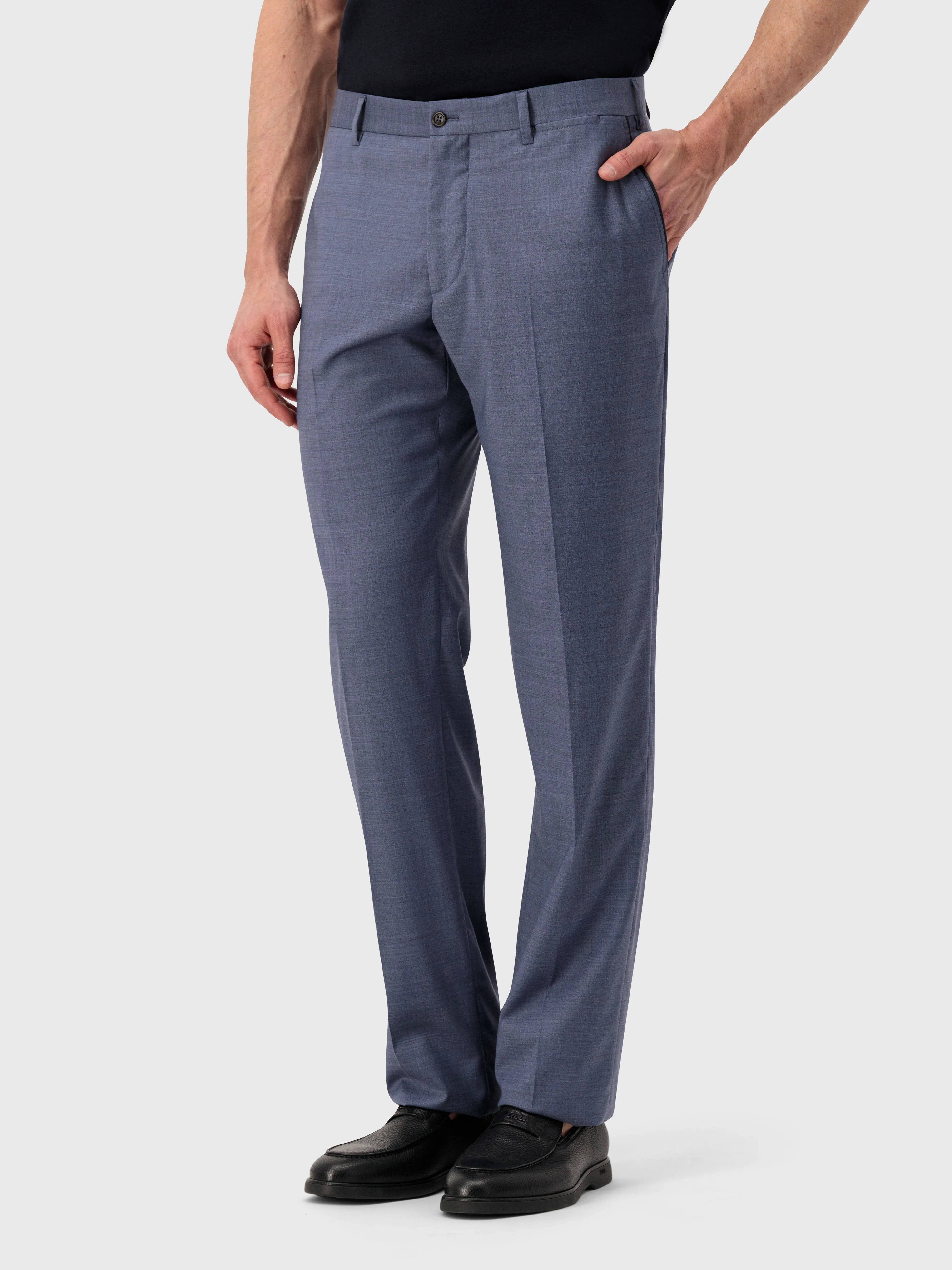 Wool Trousers - Pale Blue Onyx