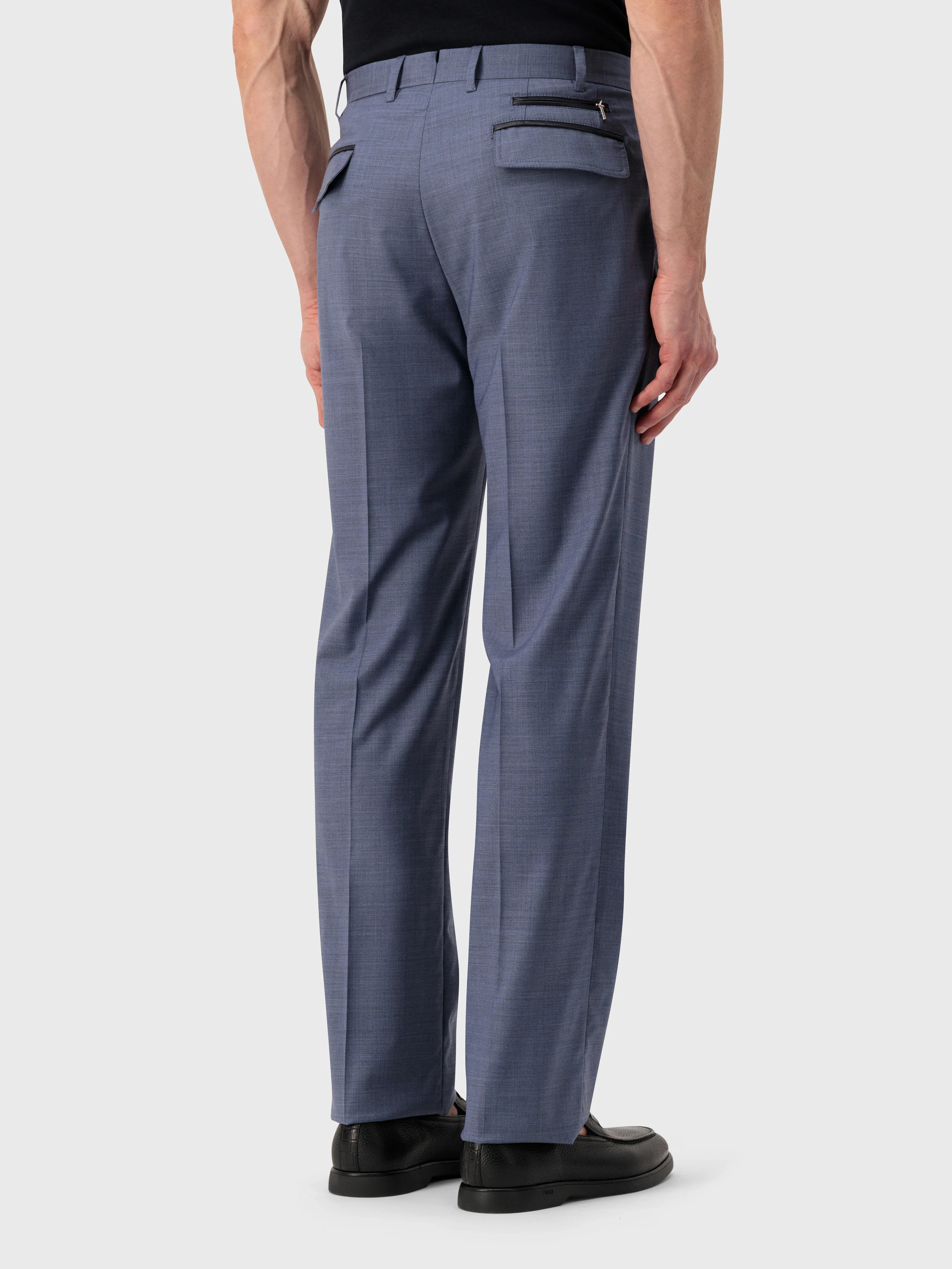 Wool Trousers - Pale Blue Onyx