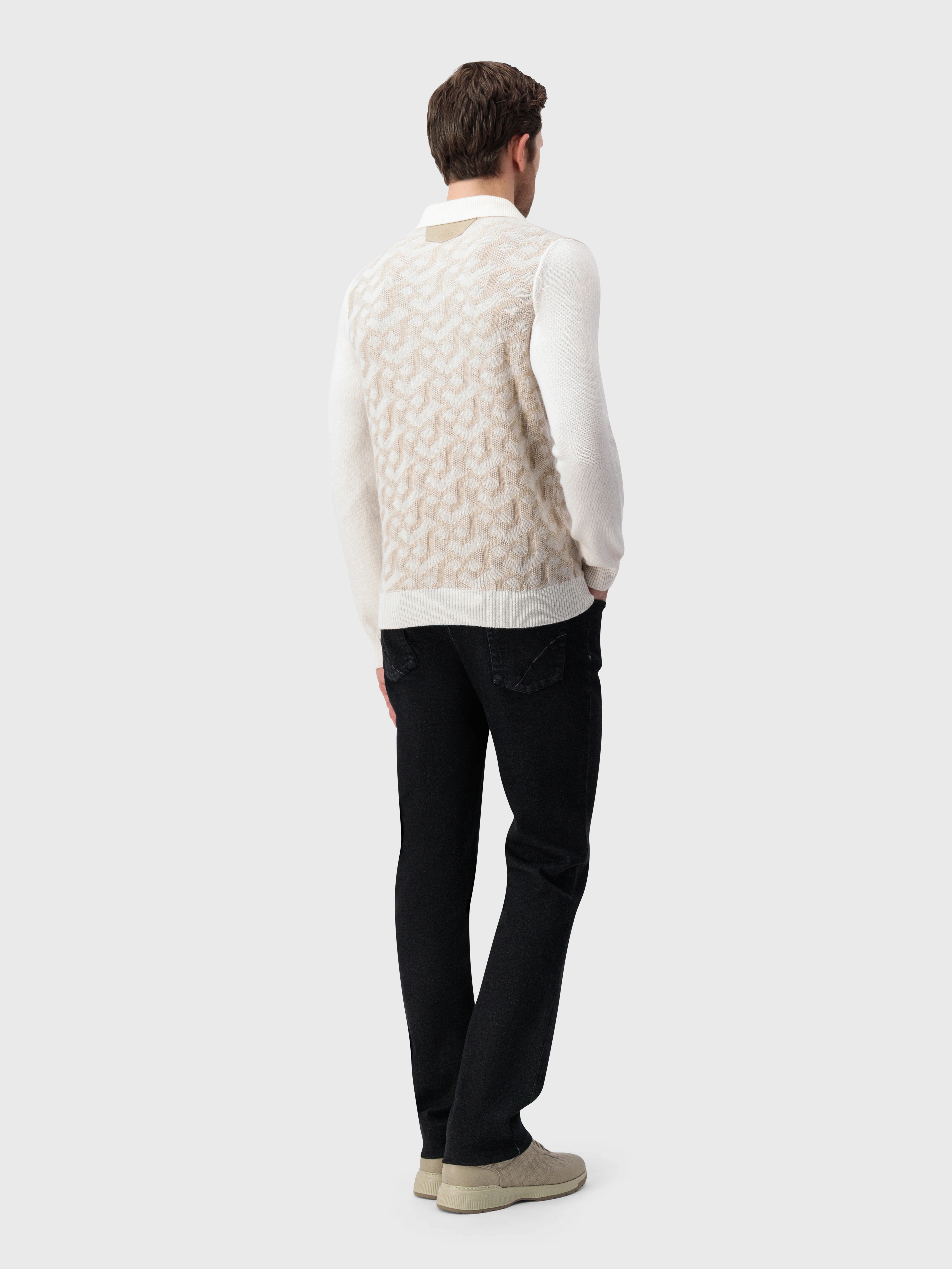 Свитер с графическим рисунком на полузакрытой молнии - Blond Fawn