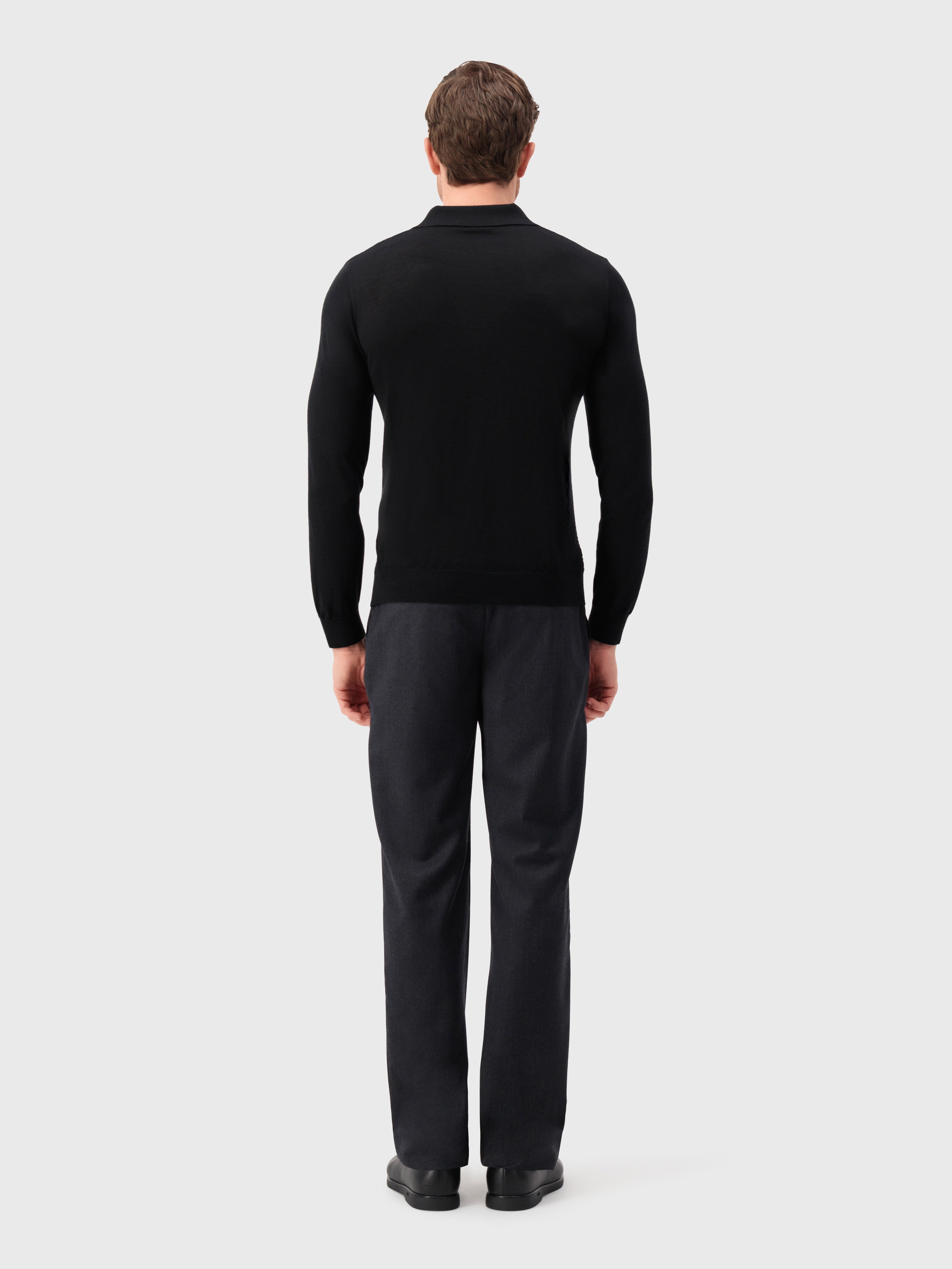 Трикотажное поло на молнии из кашемира и шелка Черный