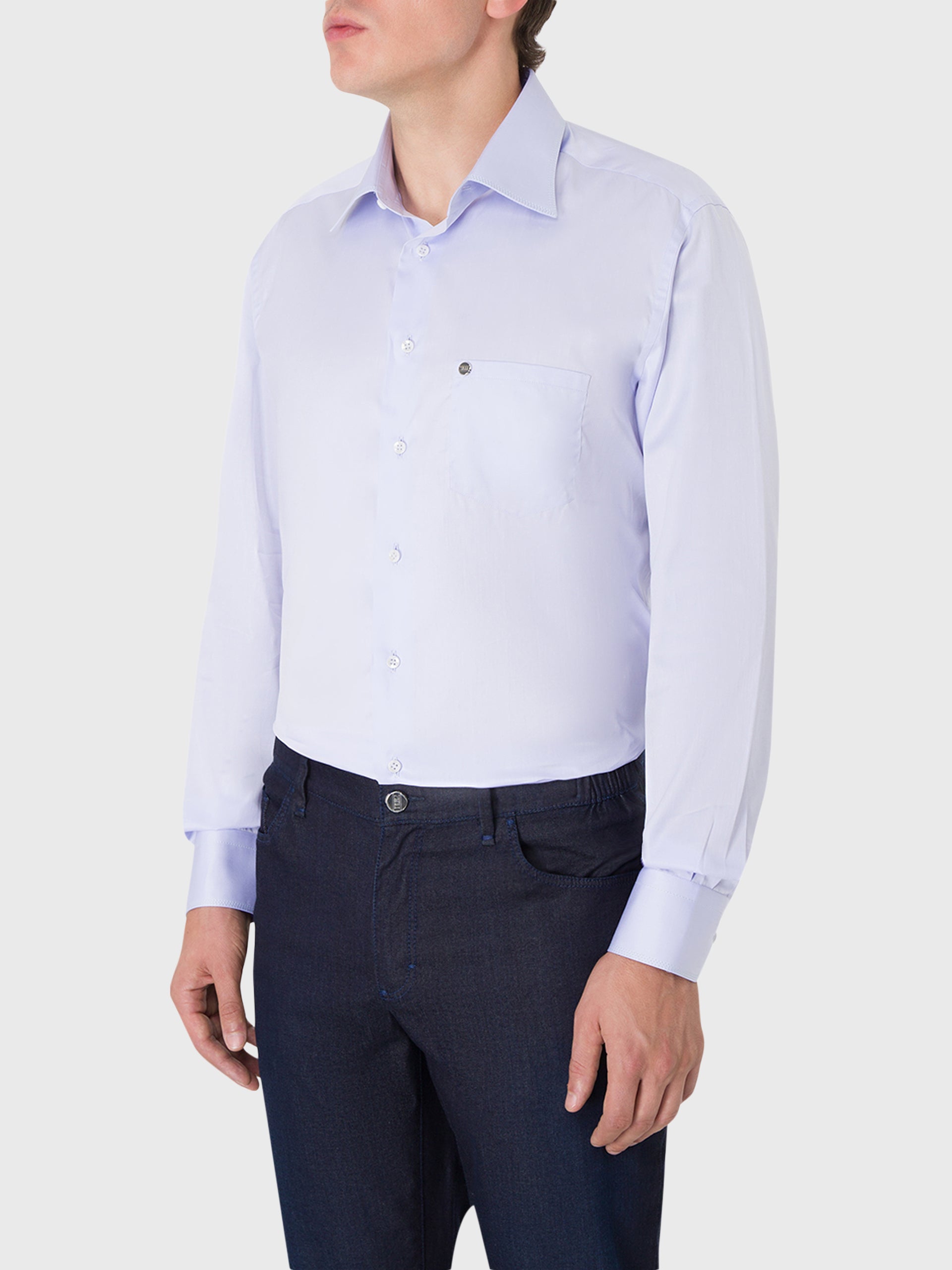 Рубашка с длинным рукавом с тройной строчкой