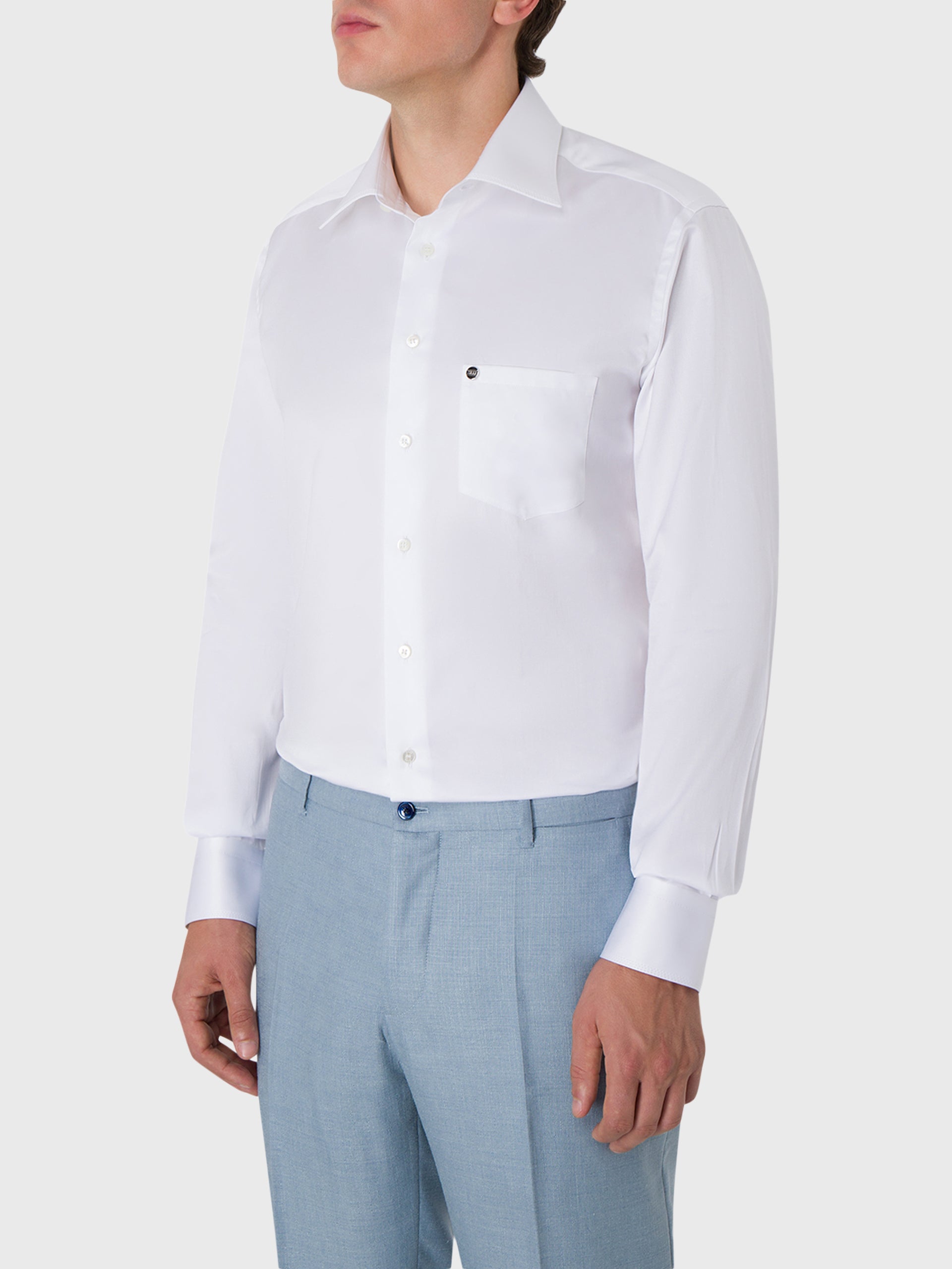 Рубашка с длинным рукавом с тройной строчкой