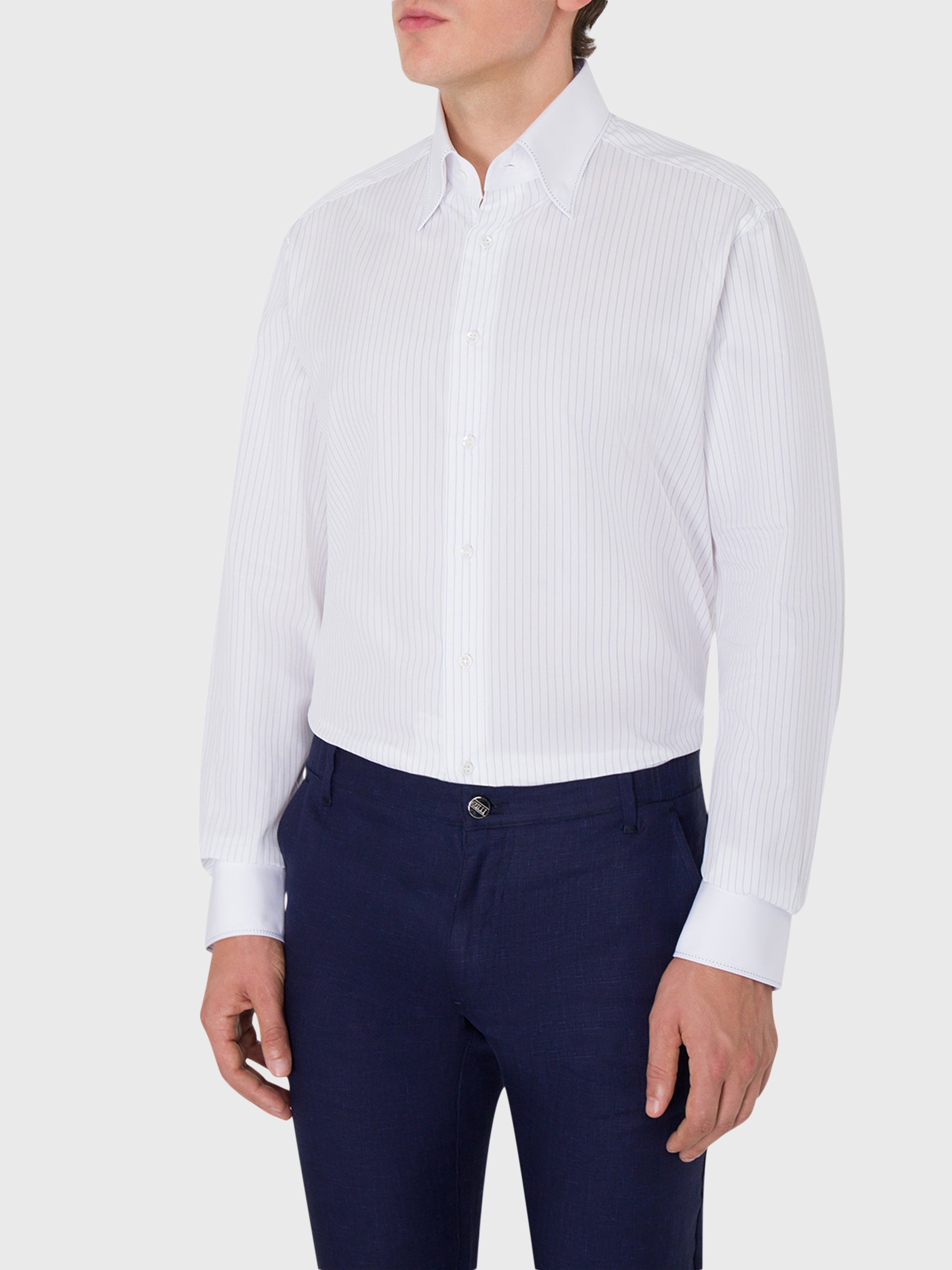 Полосатая рубашка с длинным рукавом