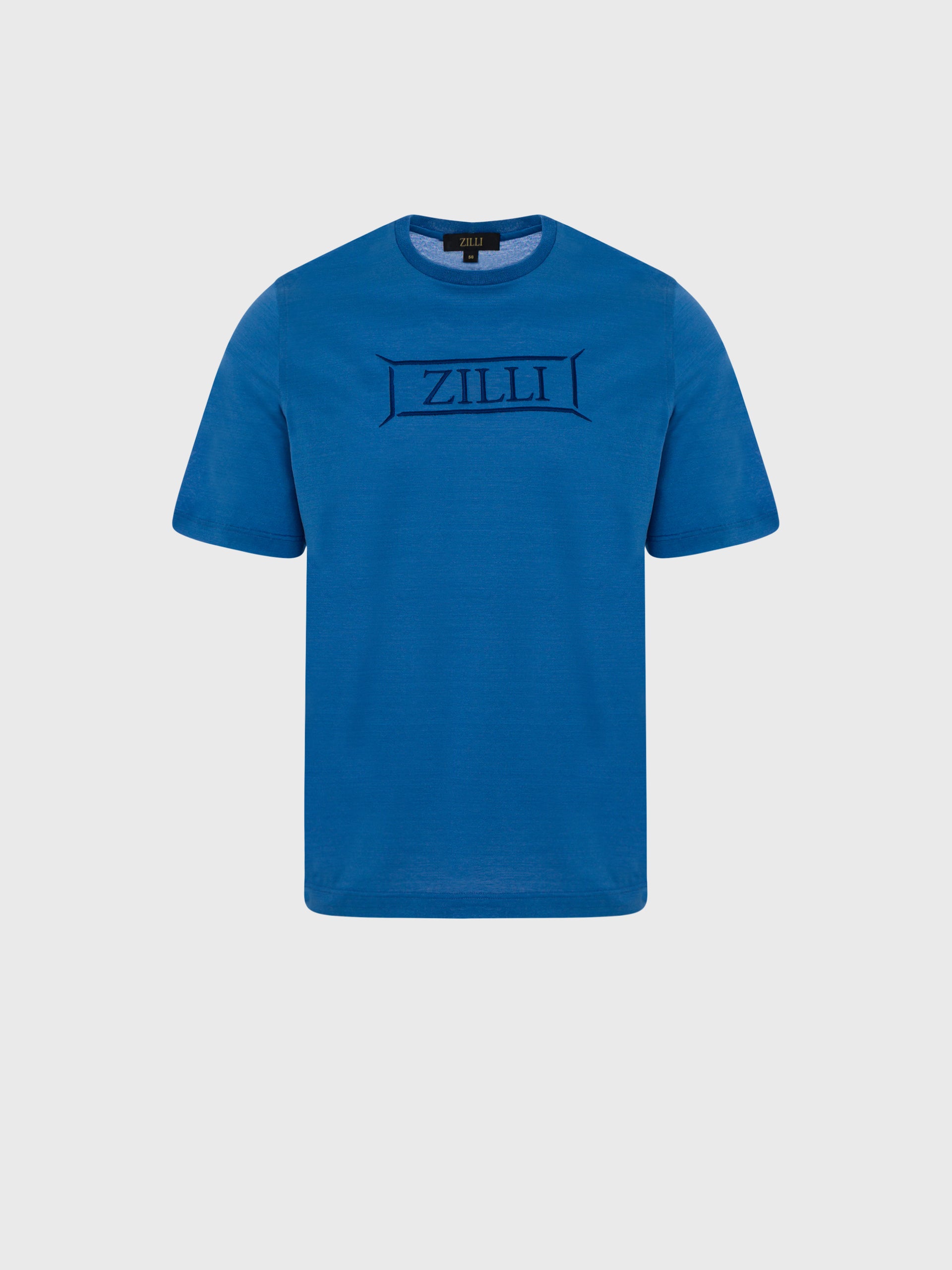 Cotton T-Shirt with Ribbed Collar