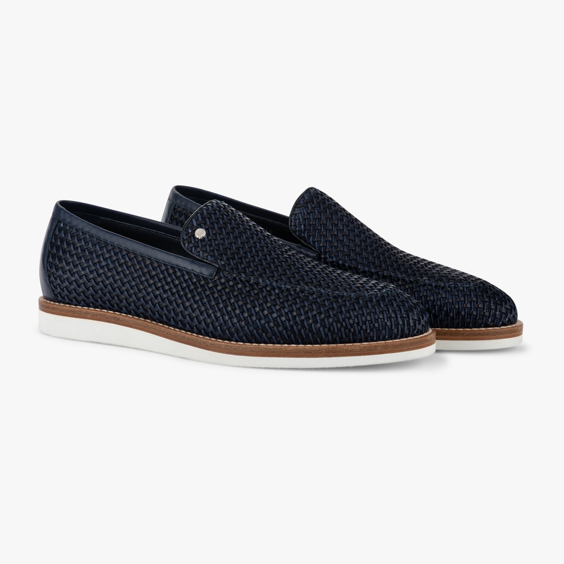 Braided Calfskin & Cotton Loafers