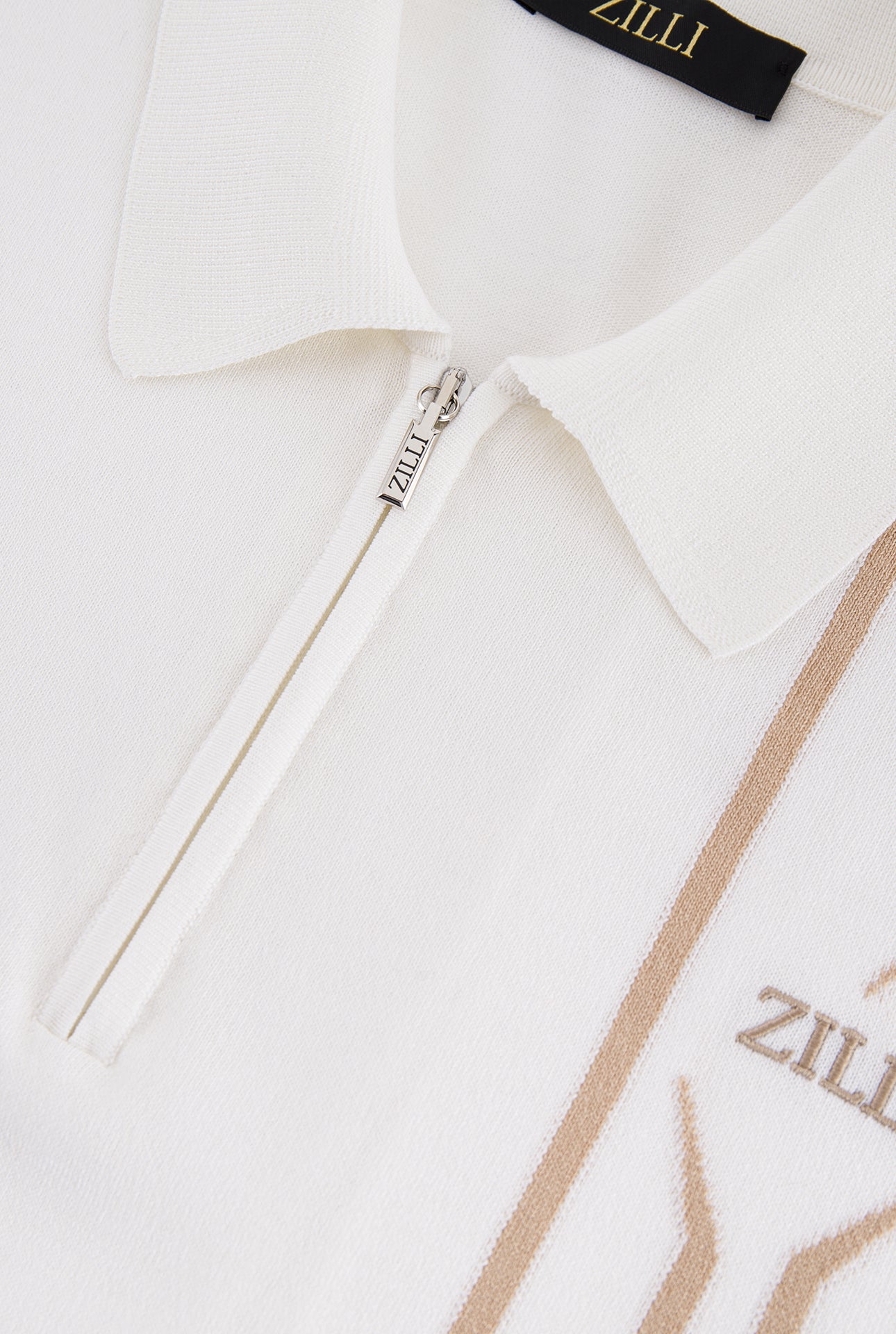 Рубашка-поло на молнии с надписью Zilli