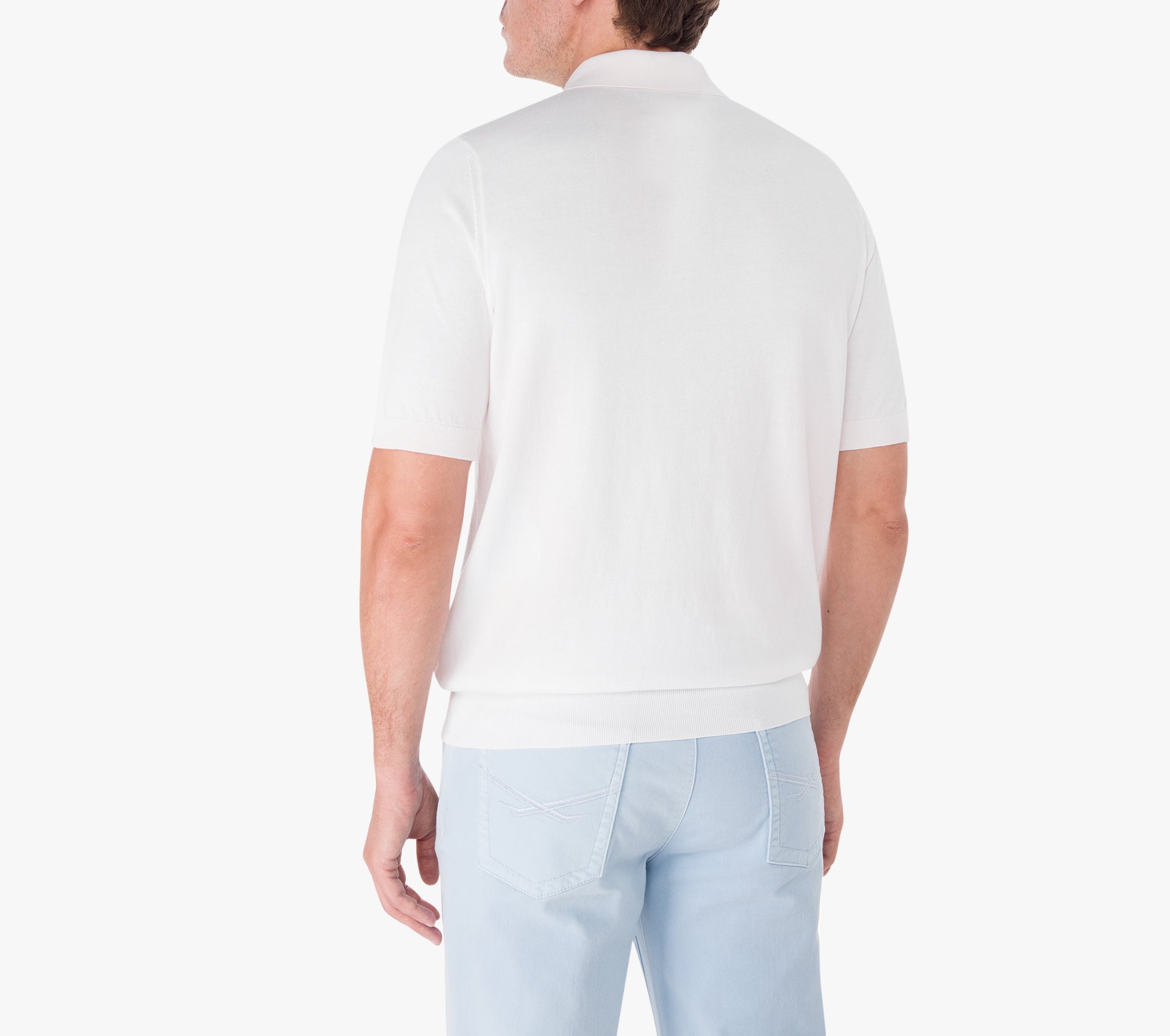 Короткое поло на молнии с узором "Пересечение