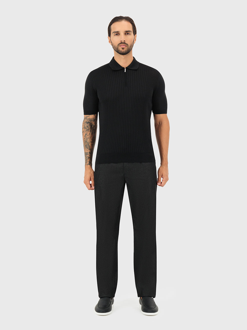 Шелковая рубашка-поло на молнии