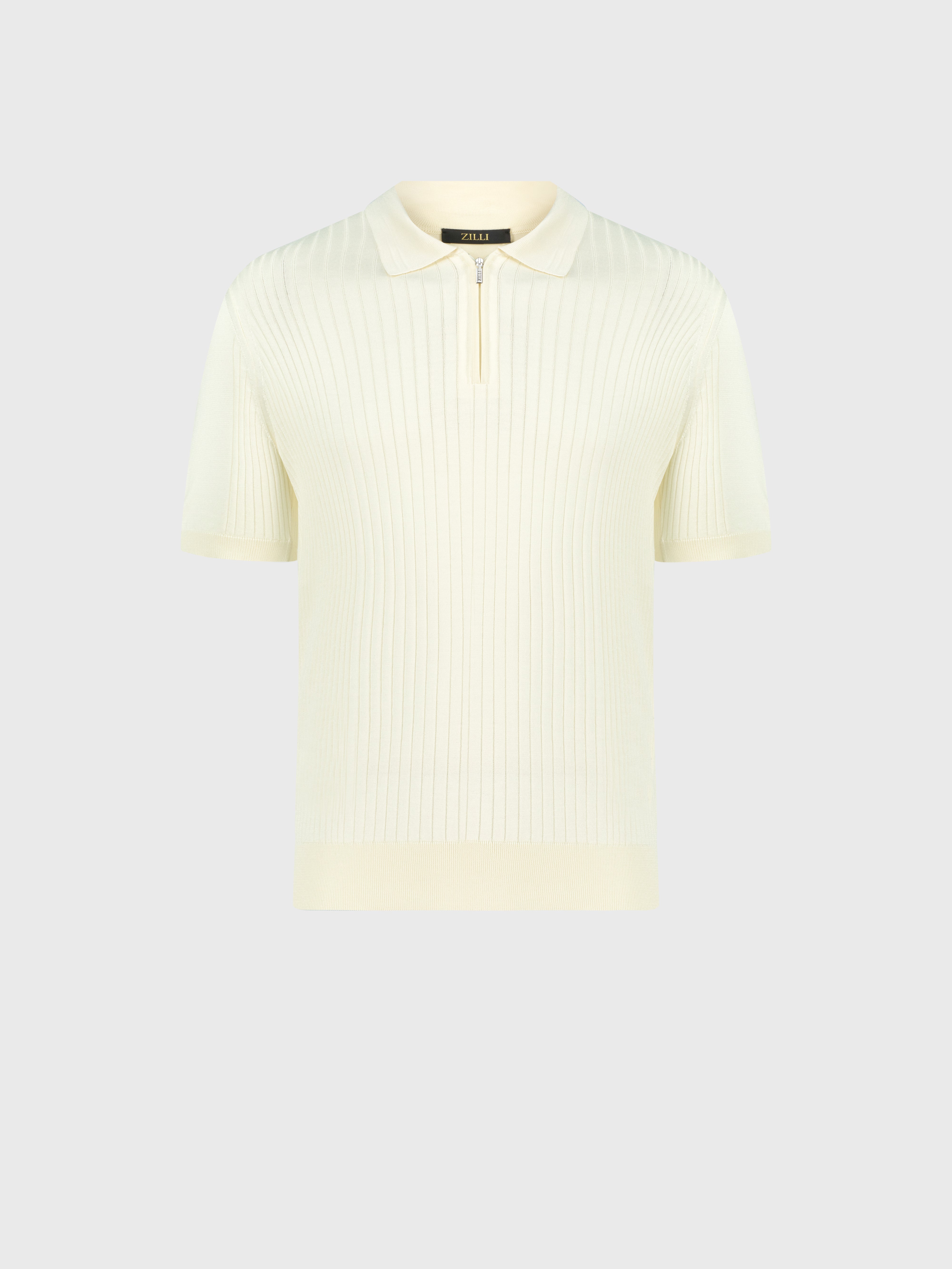 Шелковая рубашка-поло на молнии