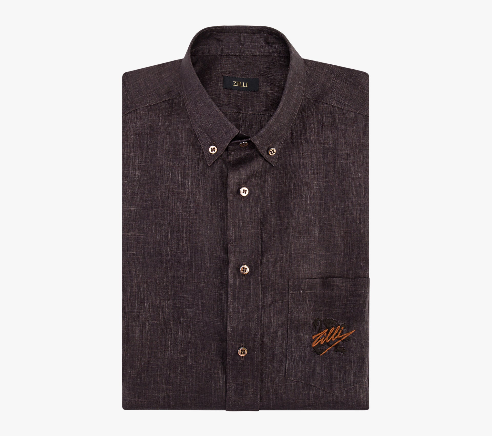 Льняная рубашка с коротким рукавом