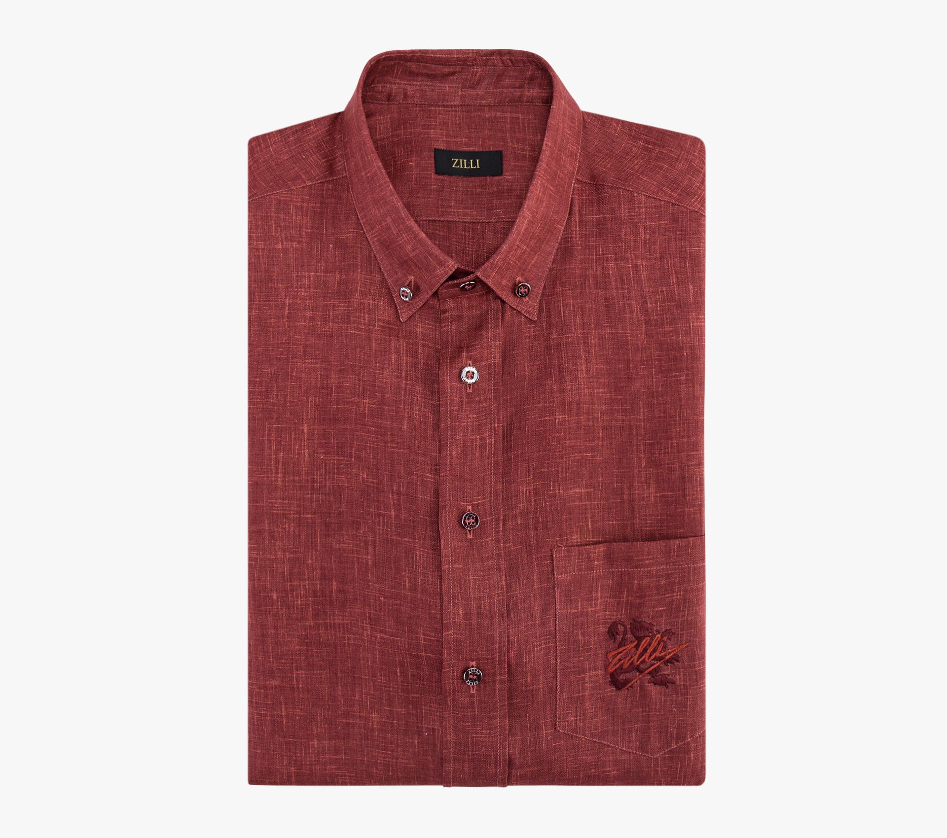 Льняная рубашка с коротким рукавом