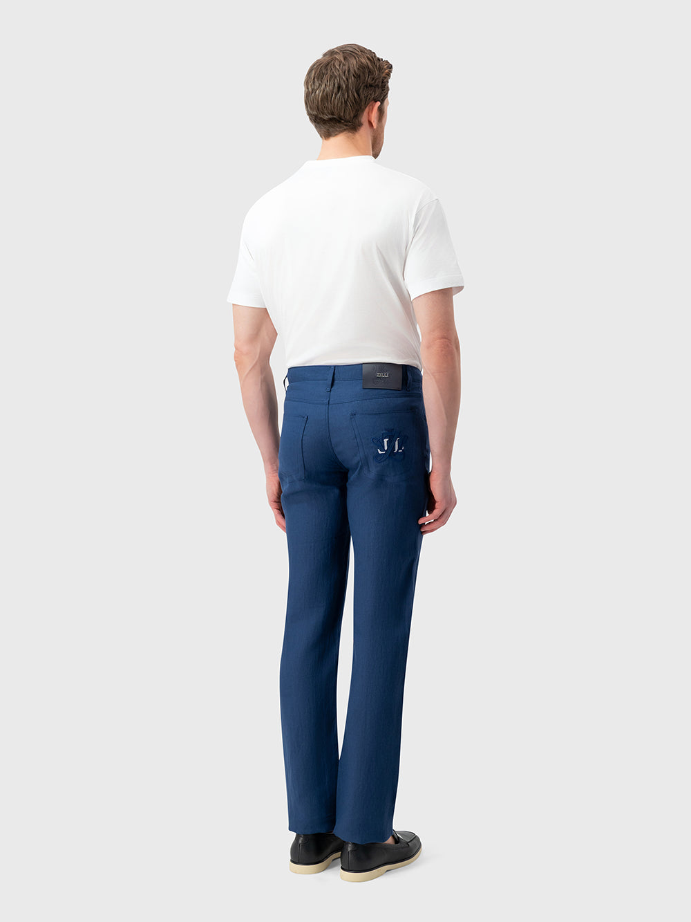 Slim Linen Trousers - Light Periwinkle