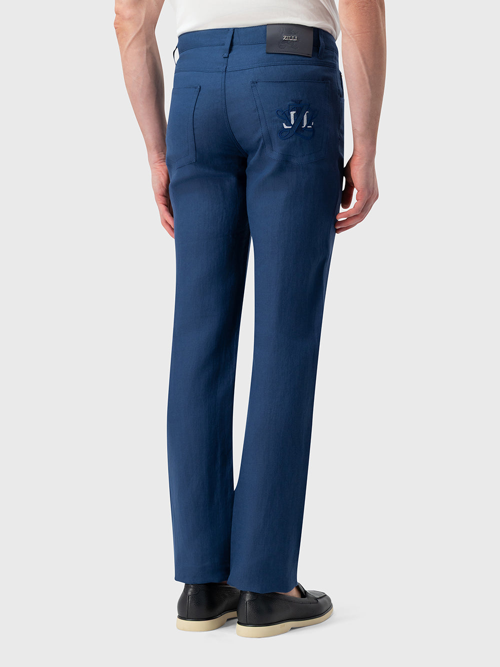 Slim Linen Trousers - Light Periwinkle