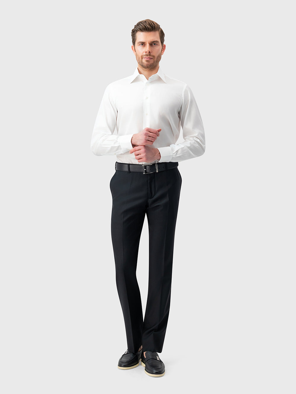 Хлопковая классическая рубашка — белая