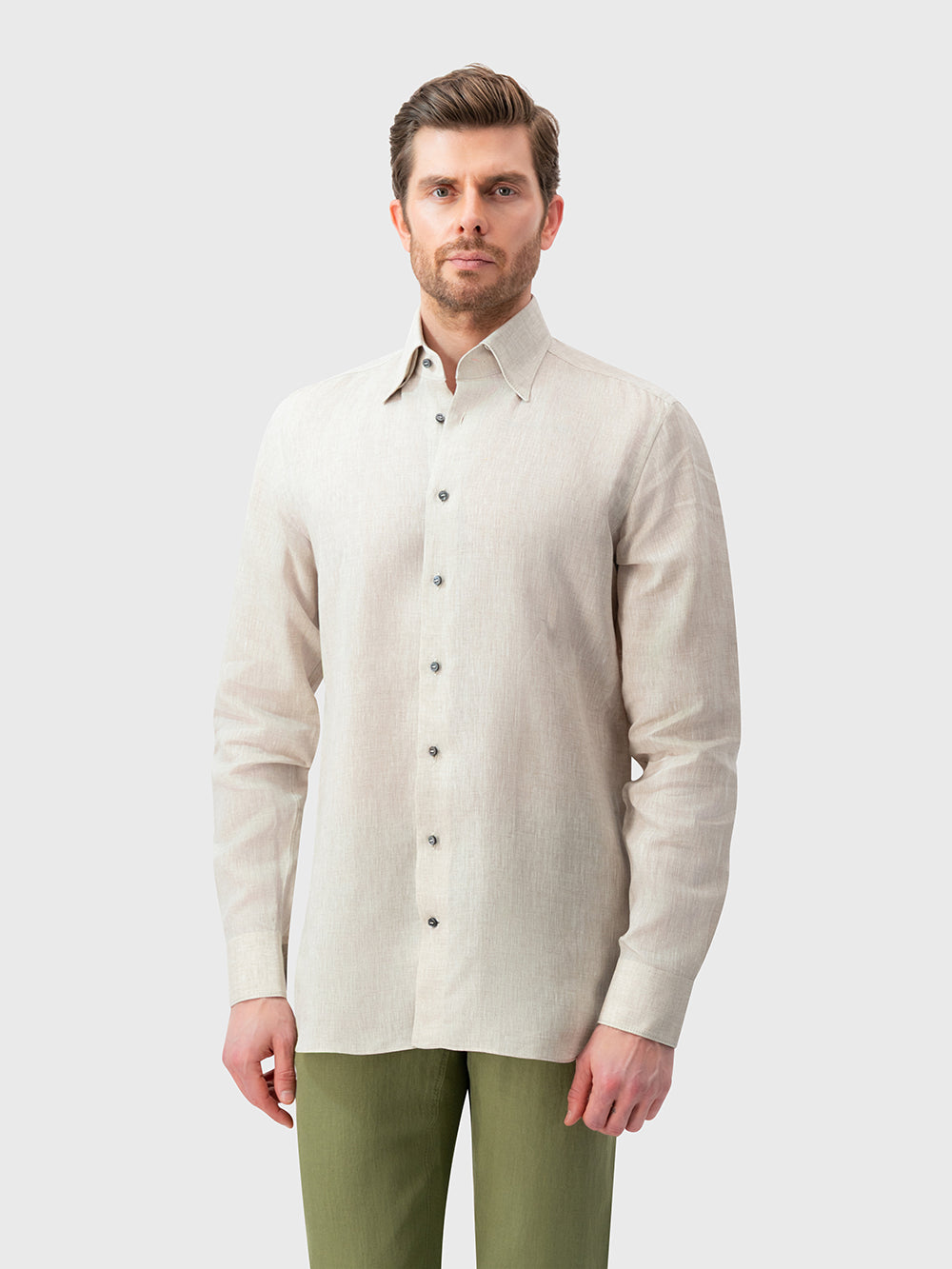 Linen Formal Shirt - Pale Fawn