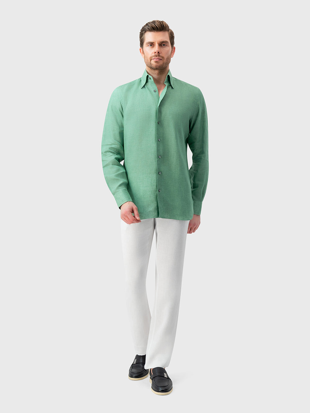 Linen Formal Shirt - Lime