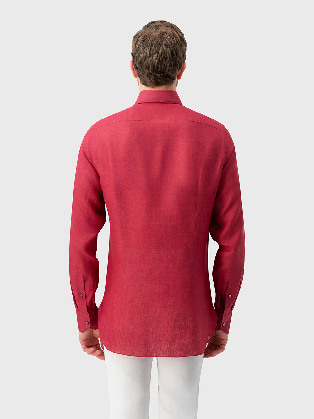 Linen Formal Shirt - Bordeaux