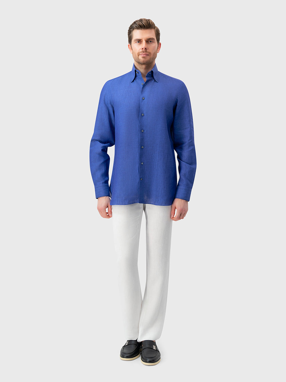 Linen Formal Shirt - Light Periwinkle