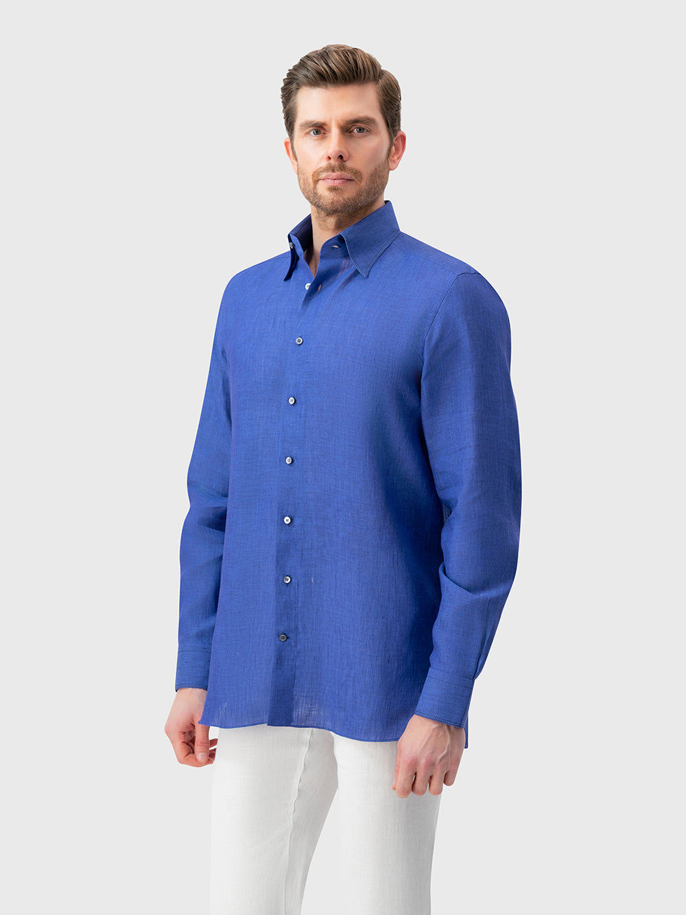 Linen Formal Shirt - Light Periwinkle