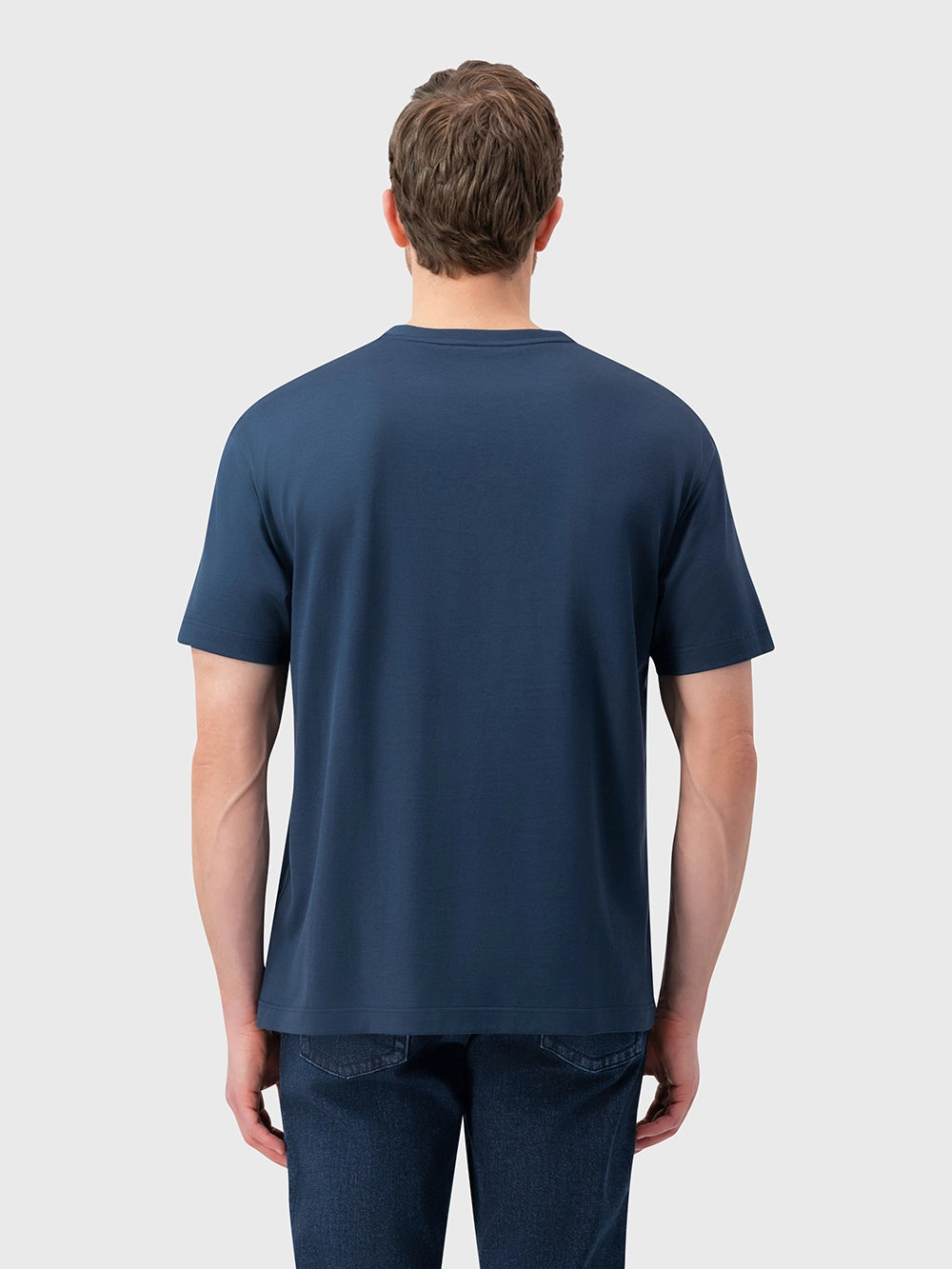 Round Neck T-Shirt with ZILLI Graphic - Dark Navy