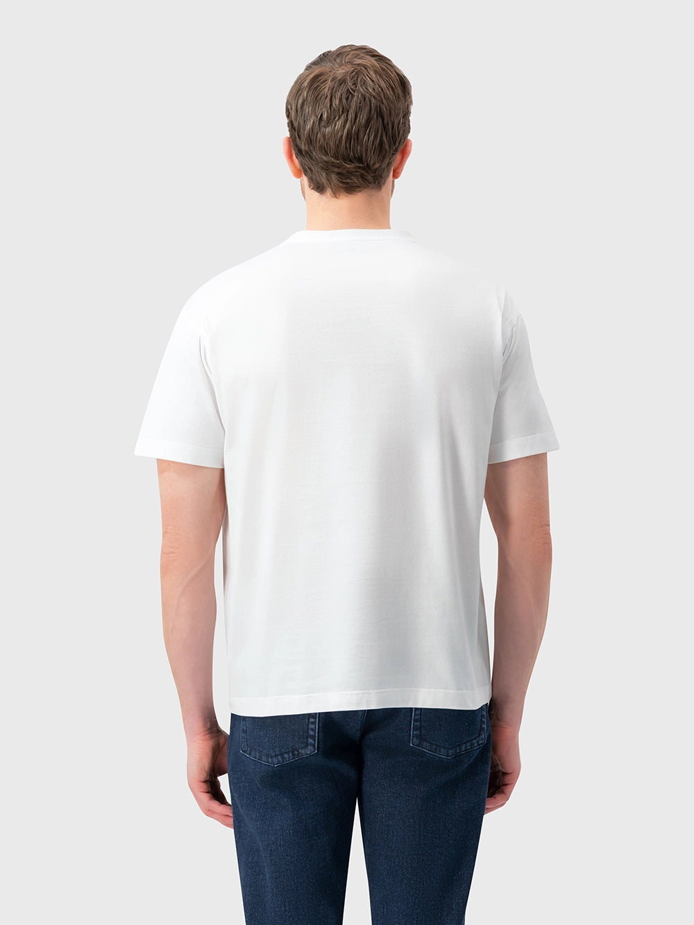 Футболка с круглым вырезом и кожаной нашивкой ZILLI — белая