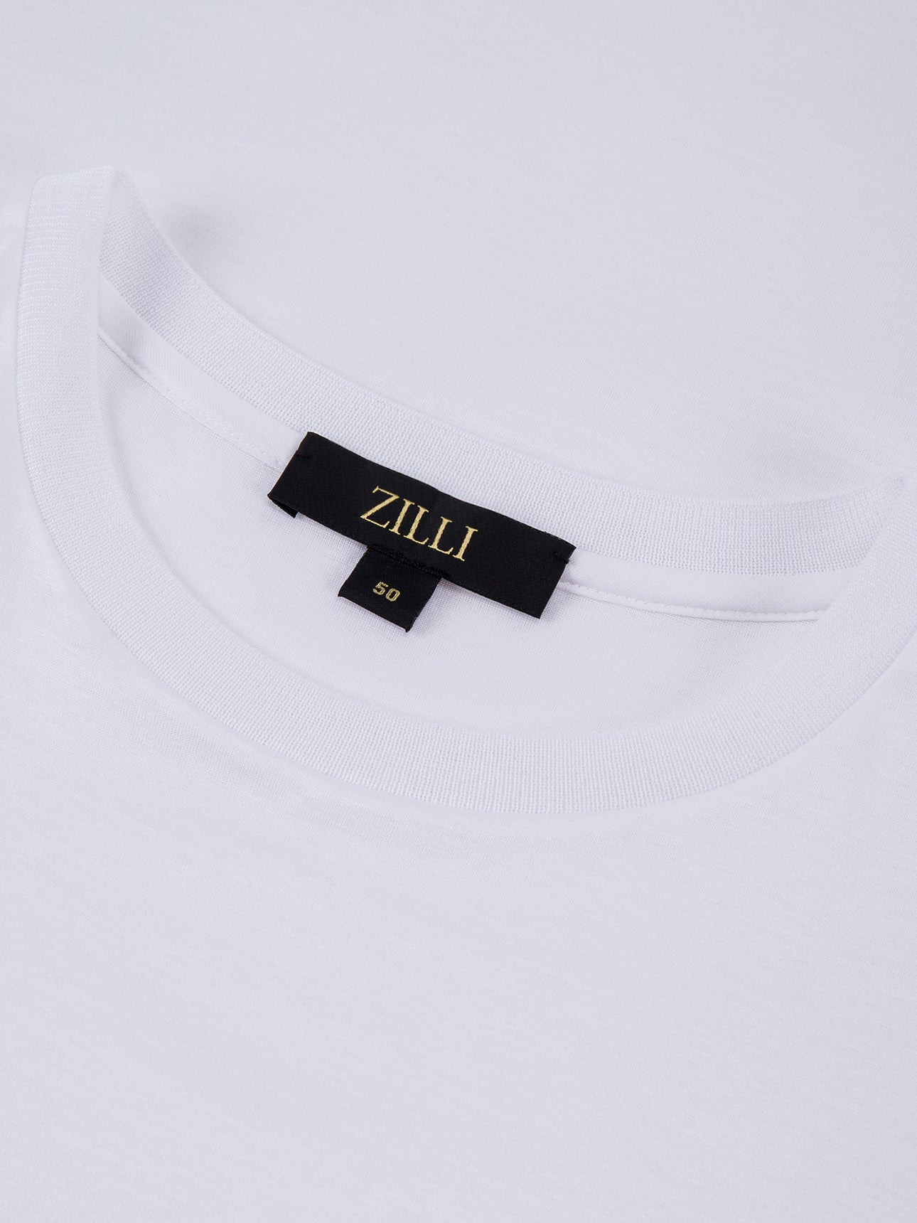 Cotton Round Neck Shirt with Micro Framed Zilli Lettering