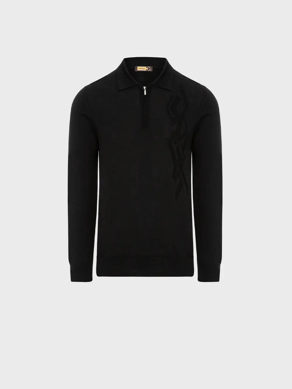 Zipped Polo Sweater