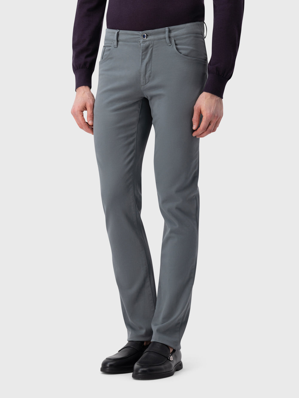 Denim Jean with ZILLI Embroidered Back Pocket - Dark Sage