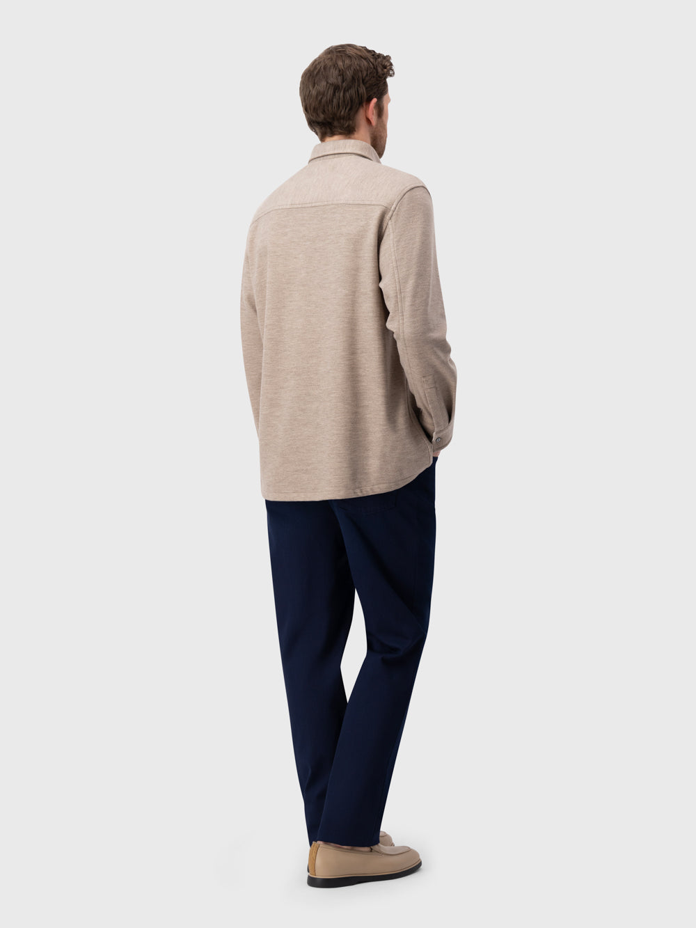 Buttoned Knit Overshirt - Mink Camel