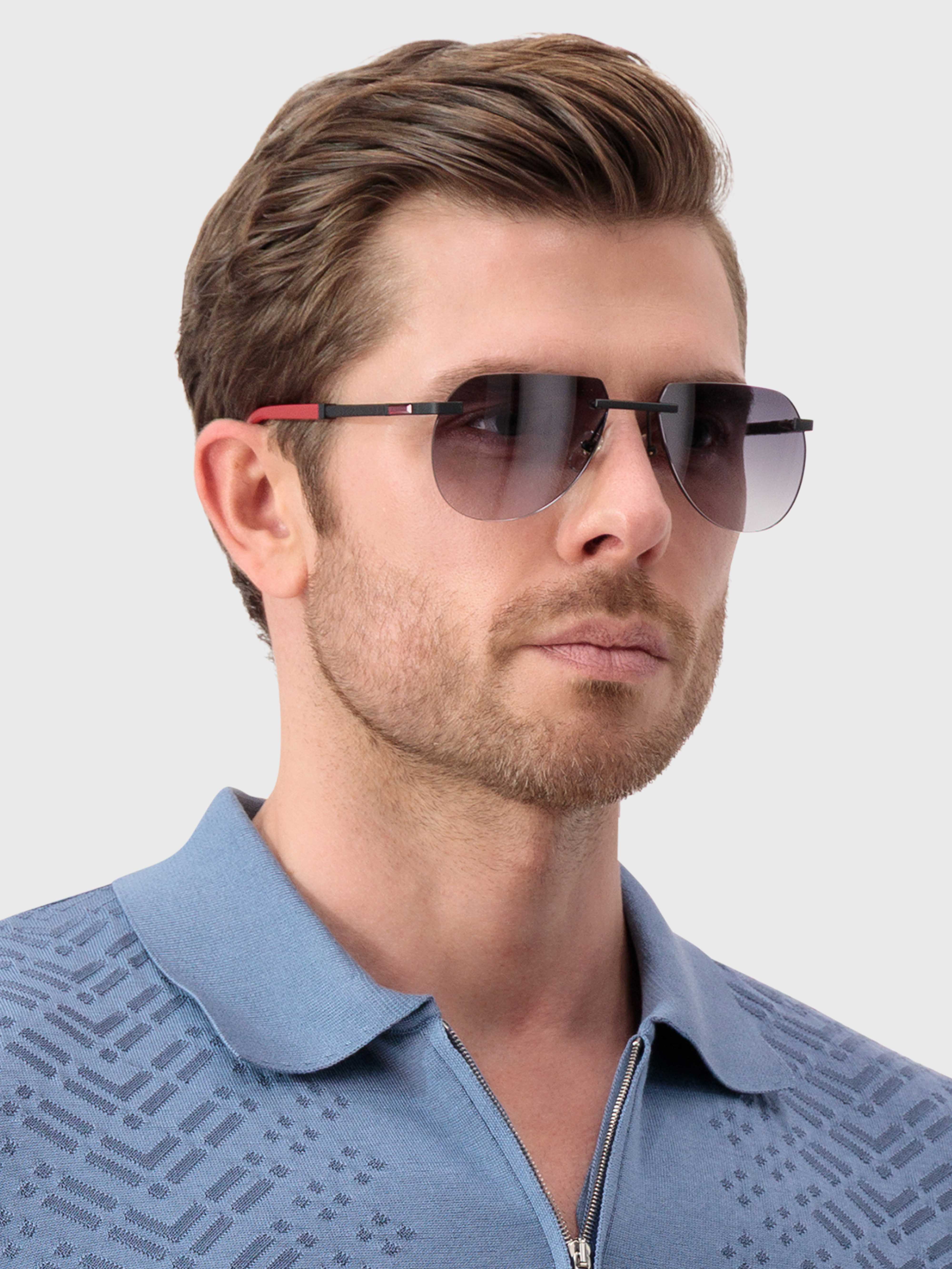 Солнцезащитные очки Nyrion - атласные черно-красные