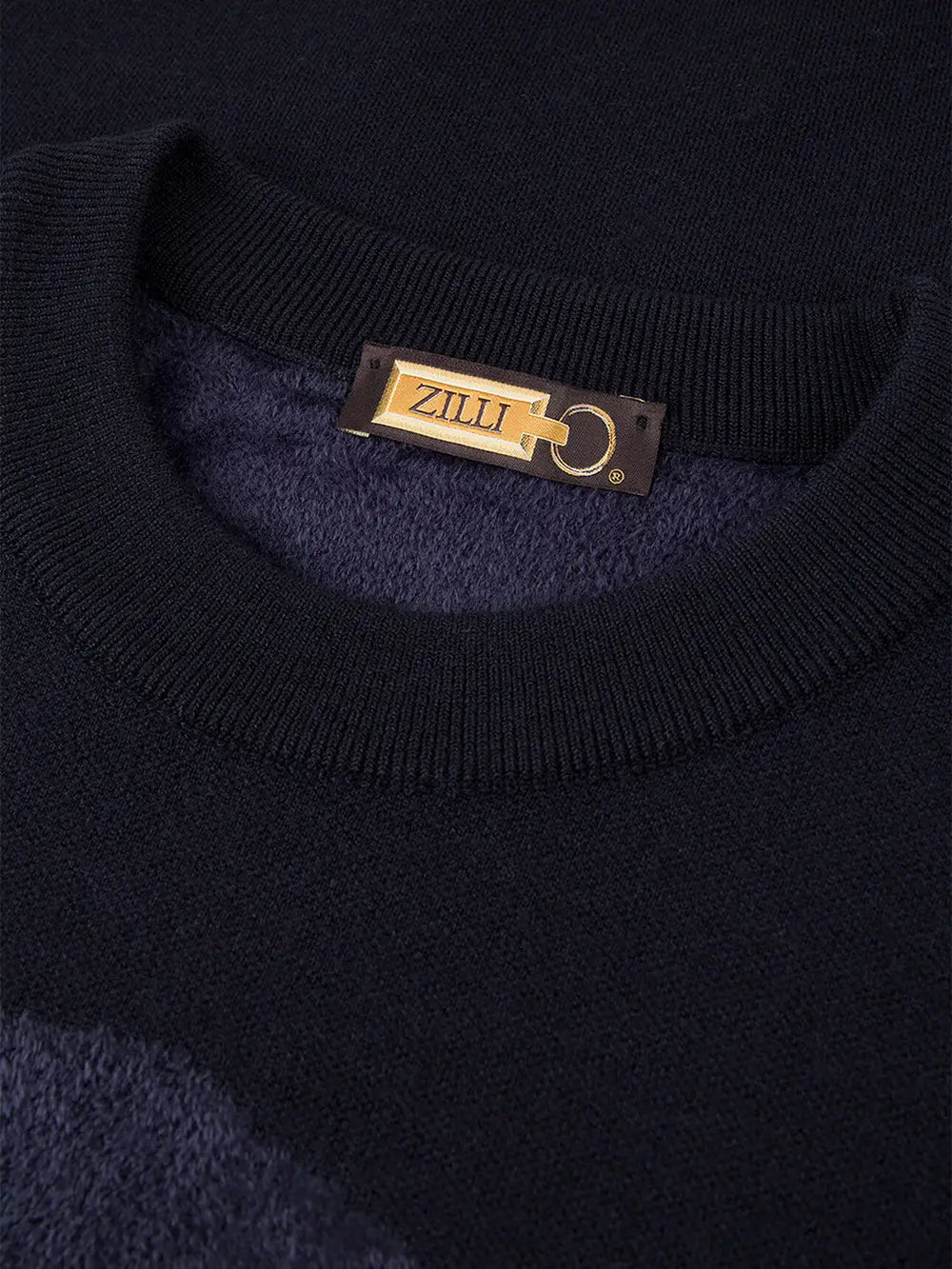 Свитер с круглым вырезом Zilli с узором "грифон" из бархата